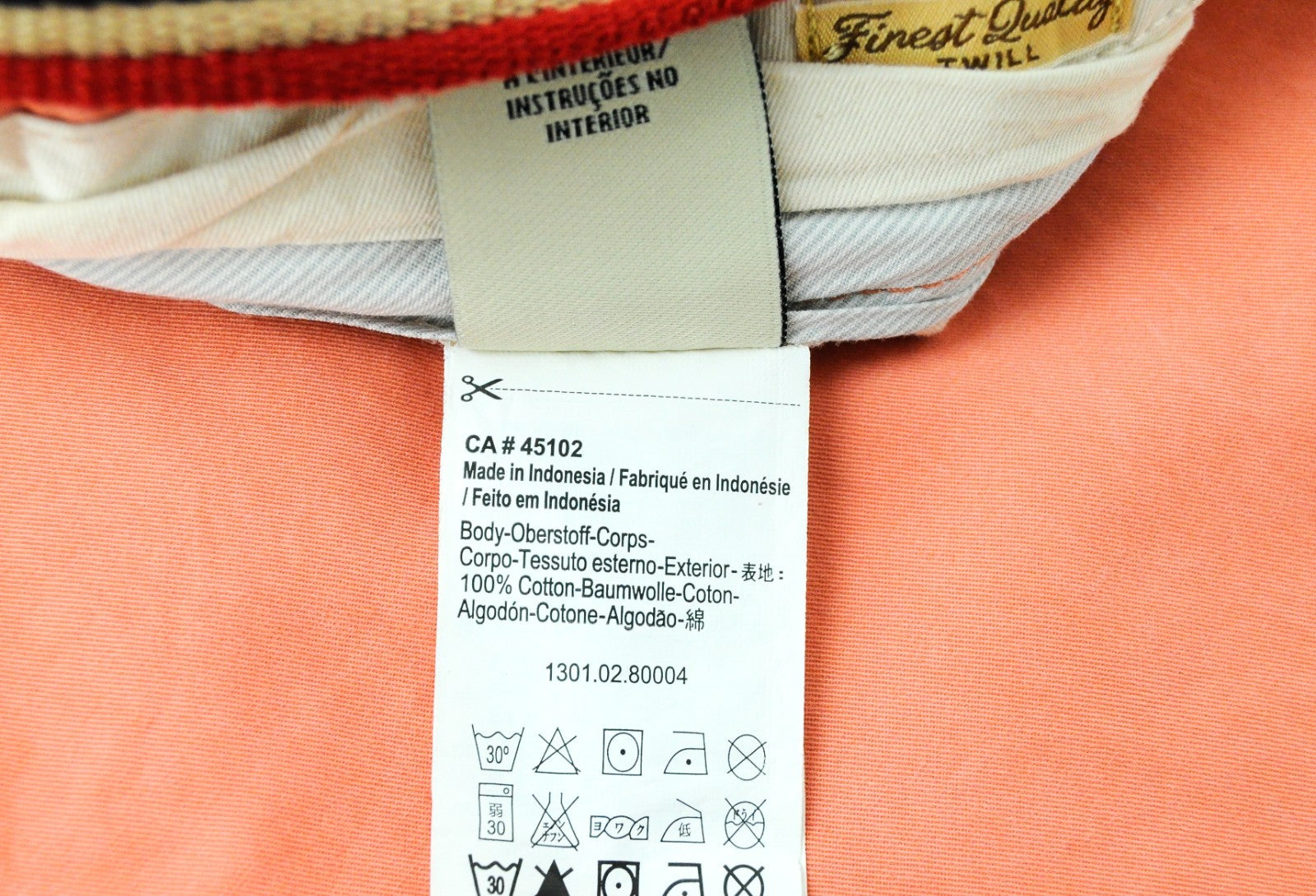 SCOTCH & SODA Bowie Men Trousers W32/L34 Slim Fit Orange Pure Cotton Belted