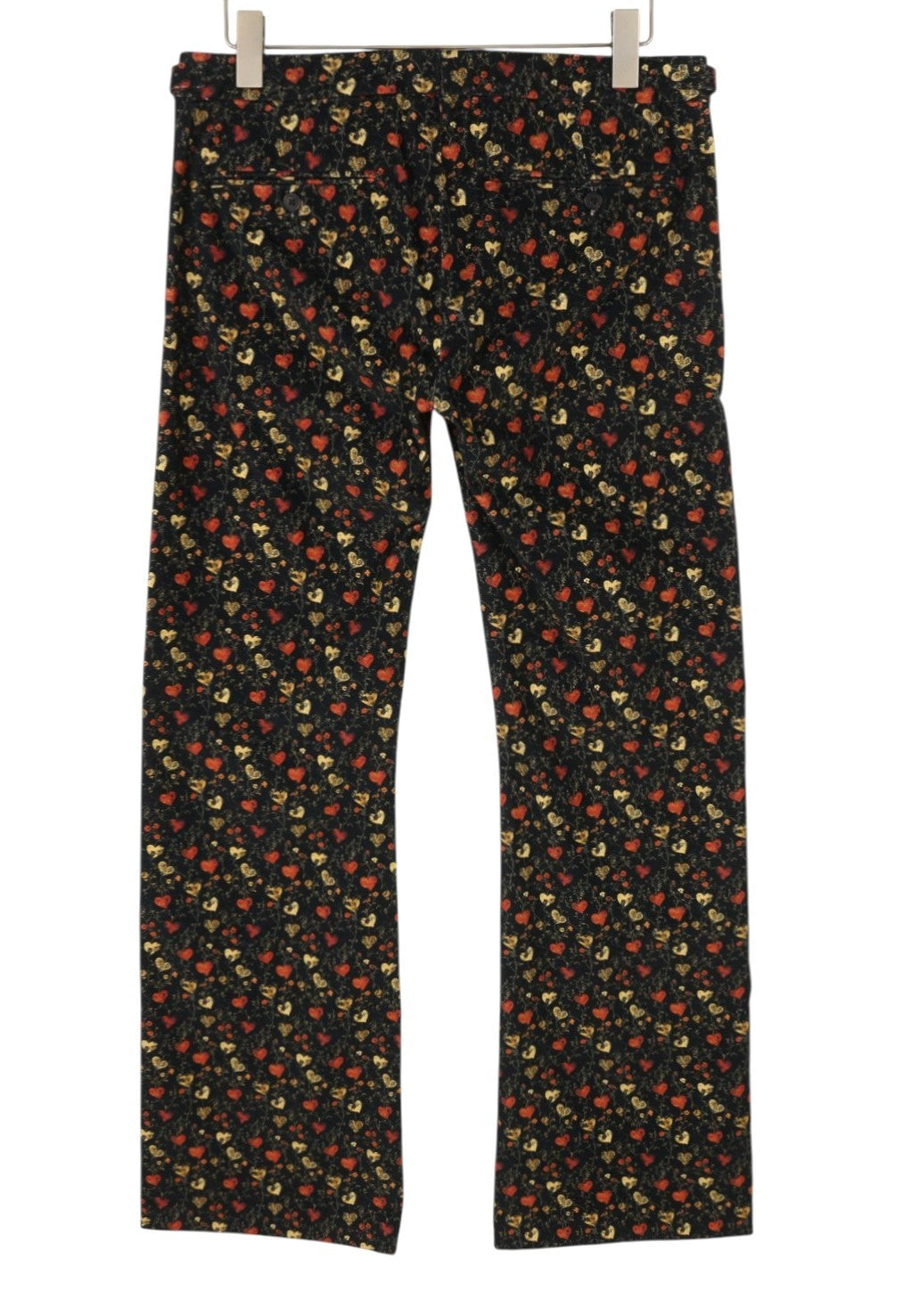 R13 Boy Flare Tuxedo Women Trousers 29 Multicolor Hearts On Black Soft PS26
