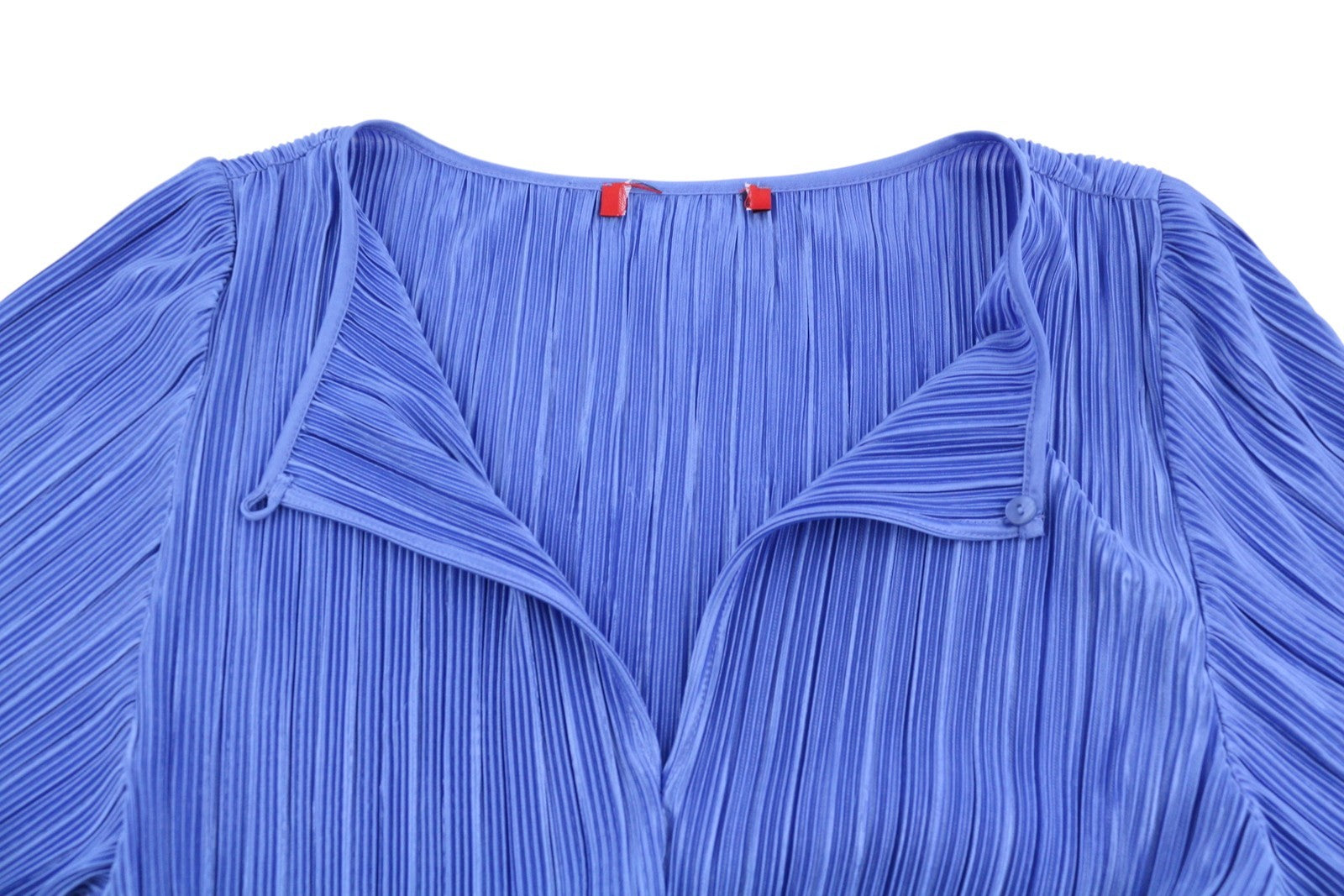 MAX&CO. Women Dress XS Blue Textured Belted Short Sleeve Mini