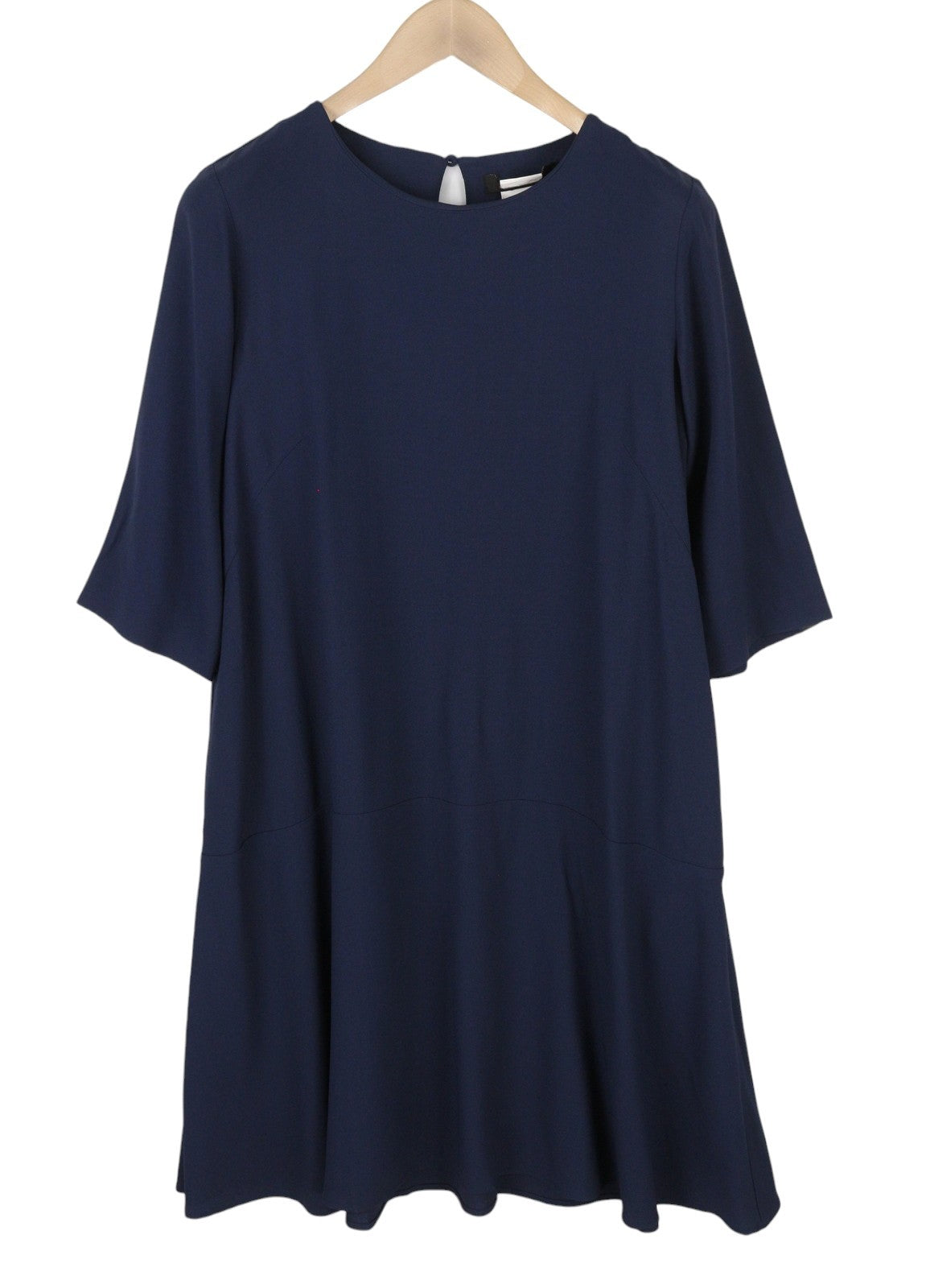 MAX MARA Weekend Women Dress EU36 Dark Blue Crew 3/4 Sleeves Knee-Length