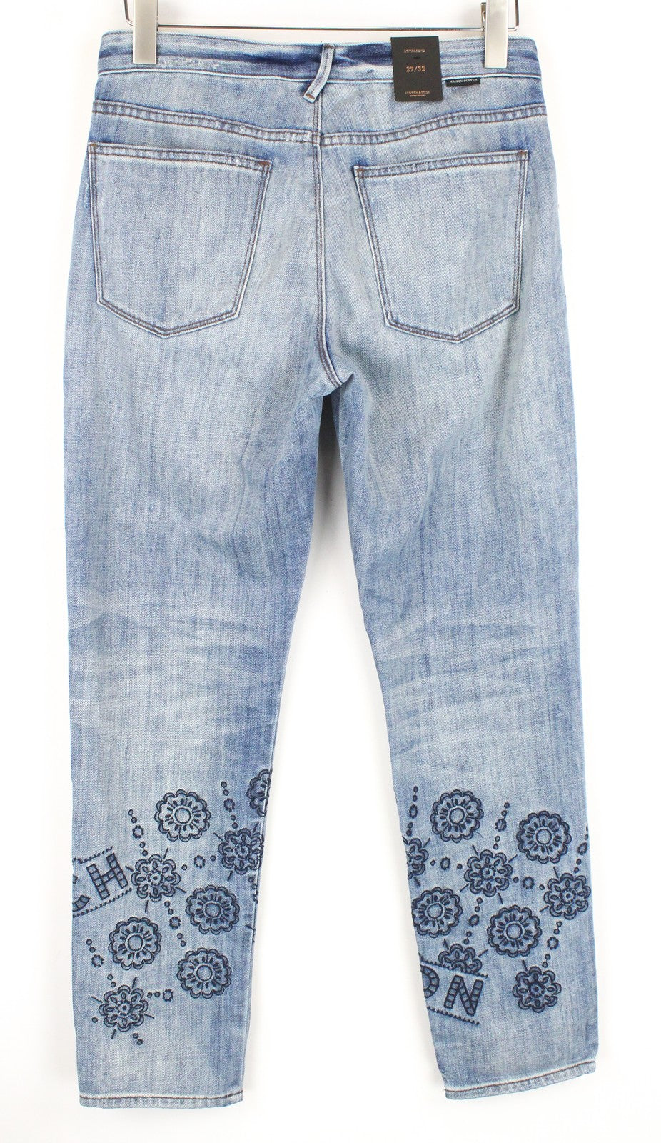MAISON SCOTCH Women Jeans W27/L32 Blue Boyfriend Fit Washed Logo Detailed