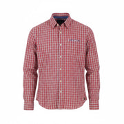 SCOTCH & SODA Men Shirt S Red Plaid Print Button-Up Spread Neck Casual