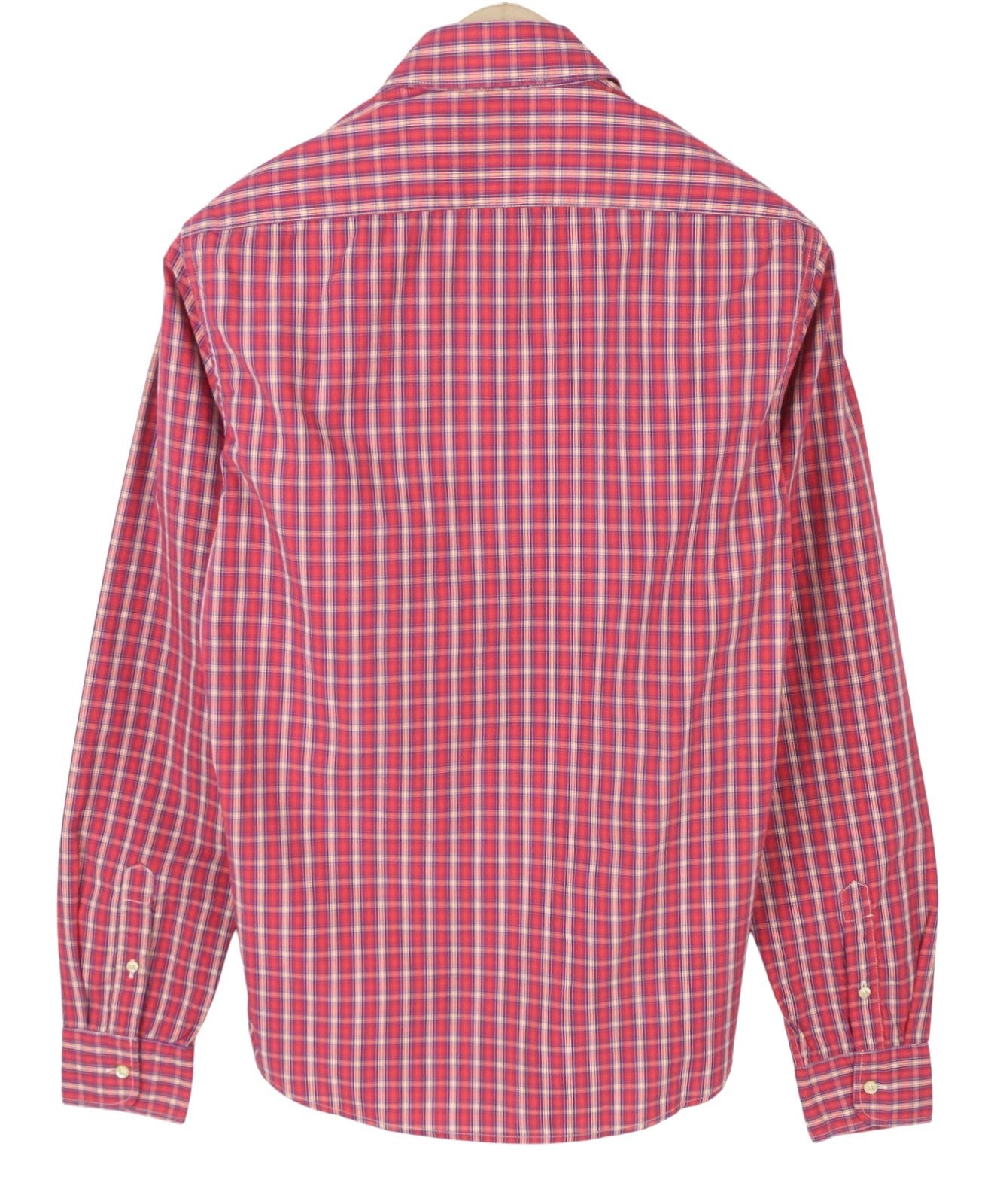 SCOTCH & SODA Men Shirt S Red Plaid Print Button-Up Spread Neck Casual