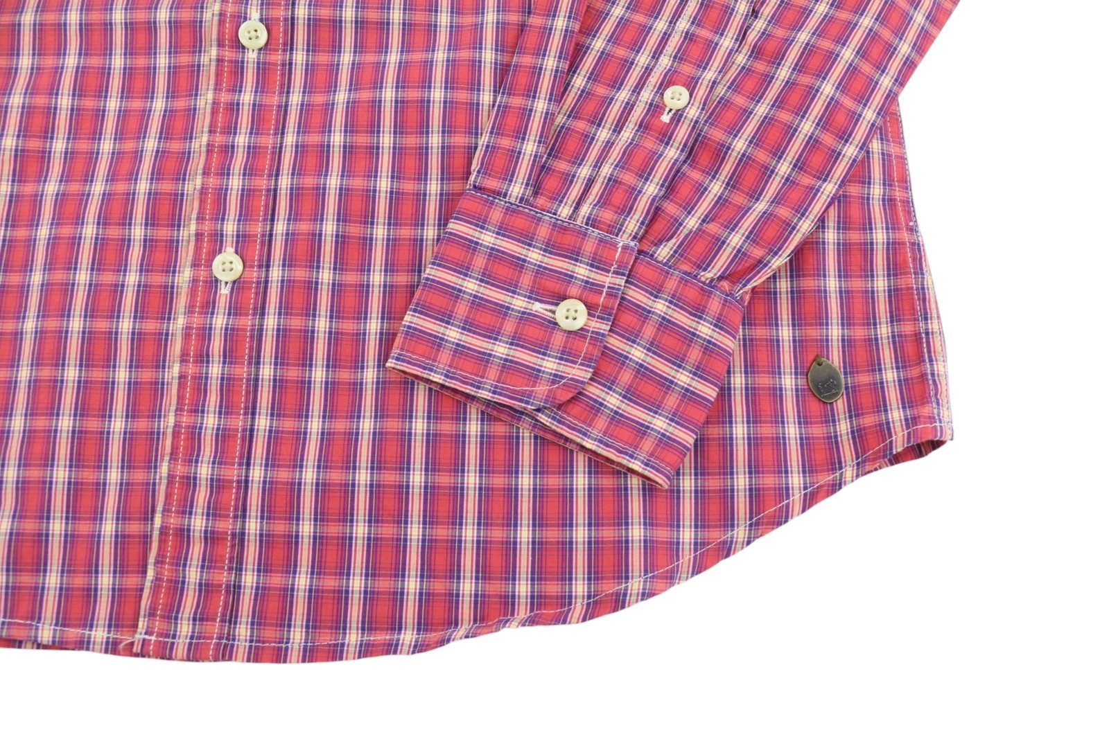 SCOTCH & SODA Men Shirt S Red Plaid Print Button-Up Spread Neck Casual