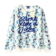 SCOTCH & SODA Men Sweatshirt M White Patterned Crew Neck Pull On