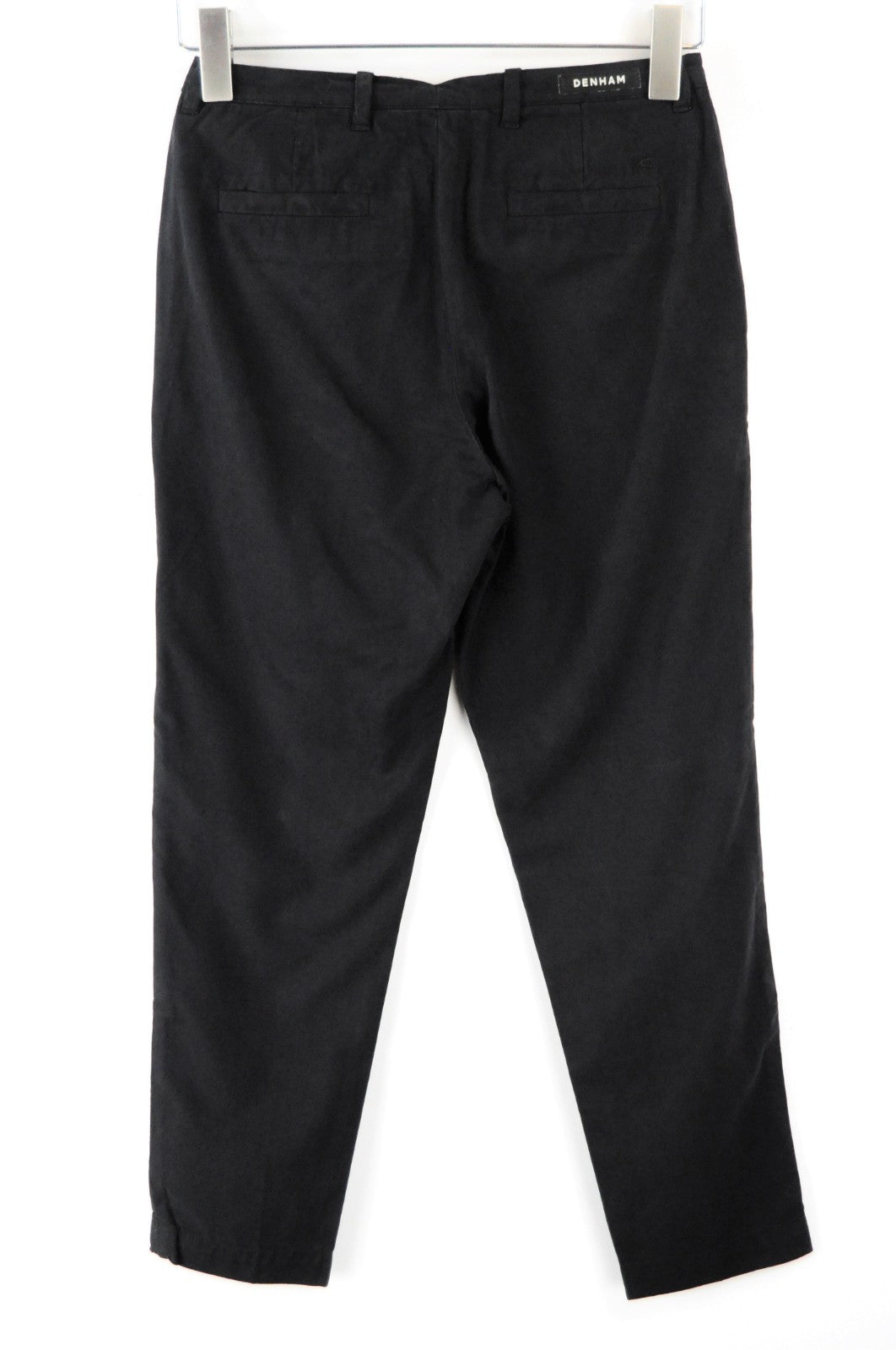 DENHAM Ocean Women Trousers 2XS Black Straight Zip-Fly Side Pockets Casual