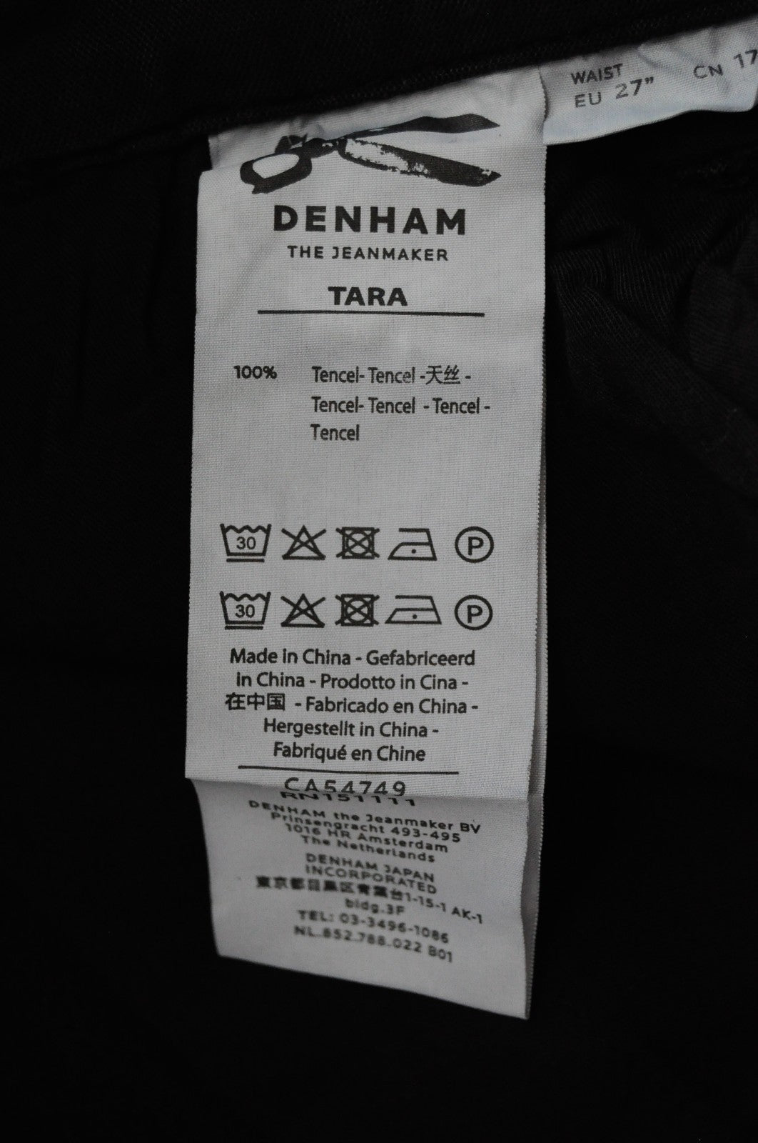 DENHAM Tara Women Trousers W27/L28 Grey Multi Pockets Casual Zip-Fly