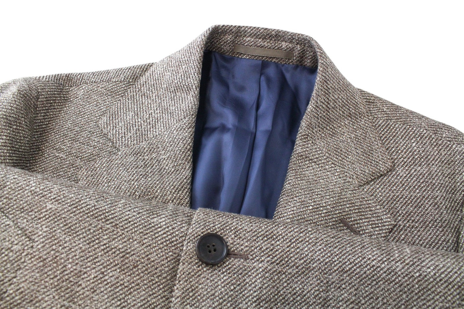 SUITSUPPLY Vicenza Men Coat UK38R Brown Wool Silk Linen Single-Breasted Lined