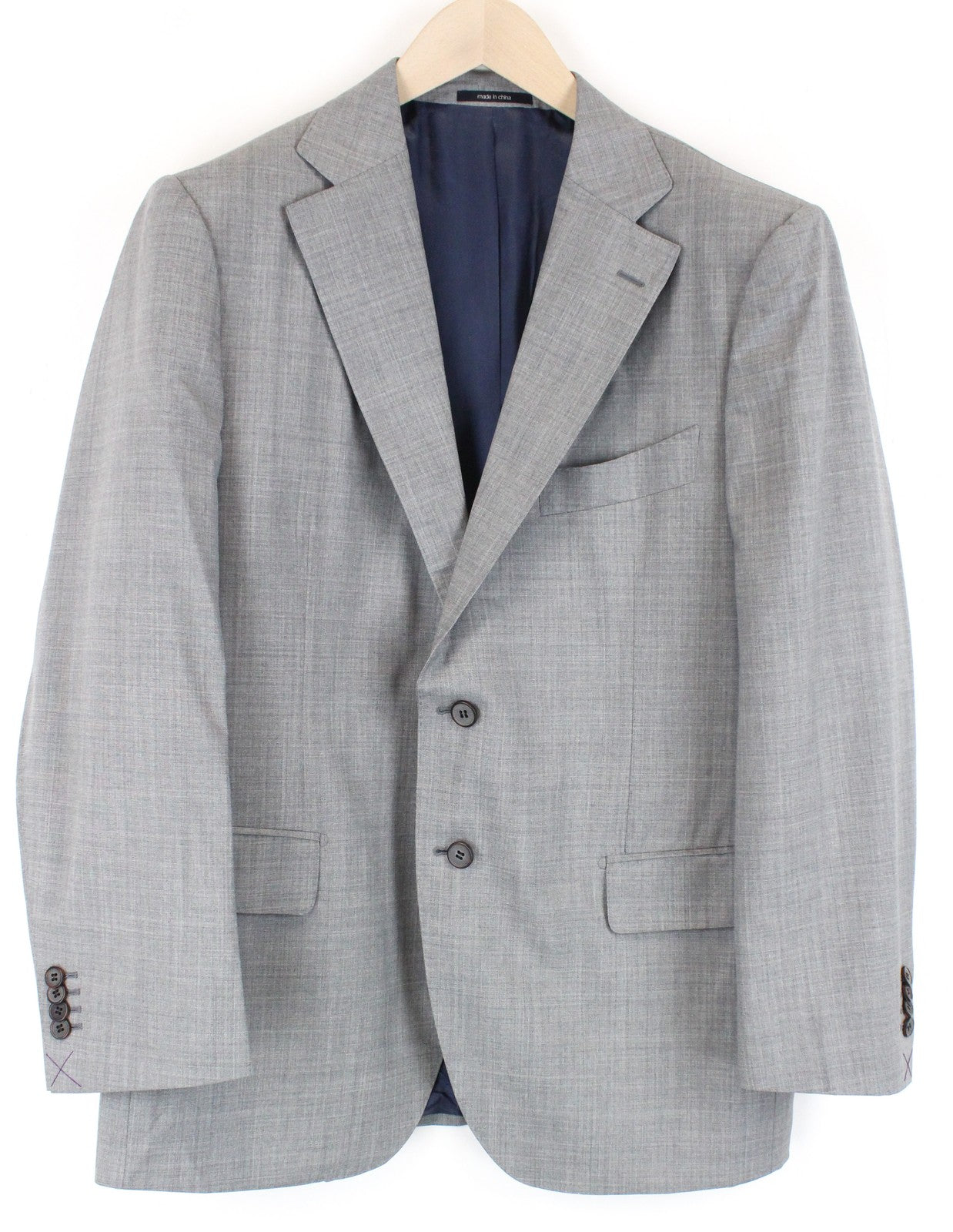 SUITSUPPLY Lazio Men Blazer UK46S Pure Wool Super 120's Grey Classic Lined