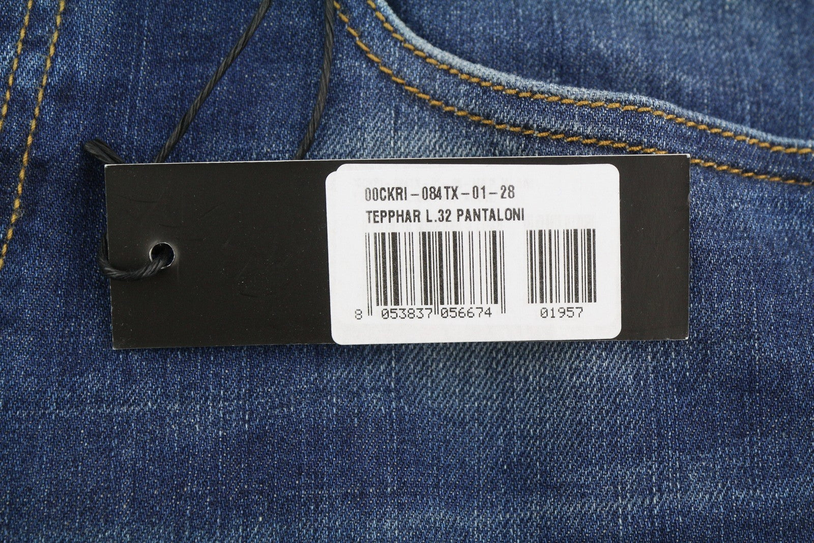 DIESEL Tepphar 084TX Men Jeans W28/L32 Blue Whiskers Faded Distress Skinny Fit