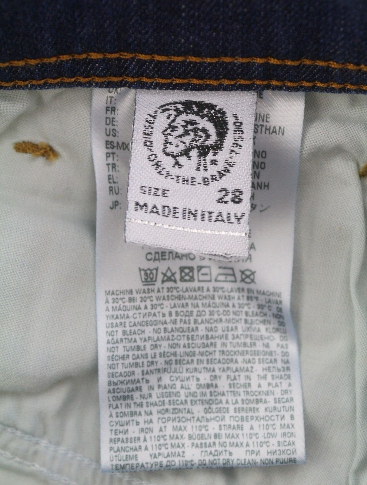 DIESEL Tepphar 084TX Men Jeans W28/L32 Blue Whiskers Faded Distress Skinny Fit