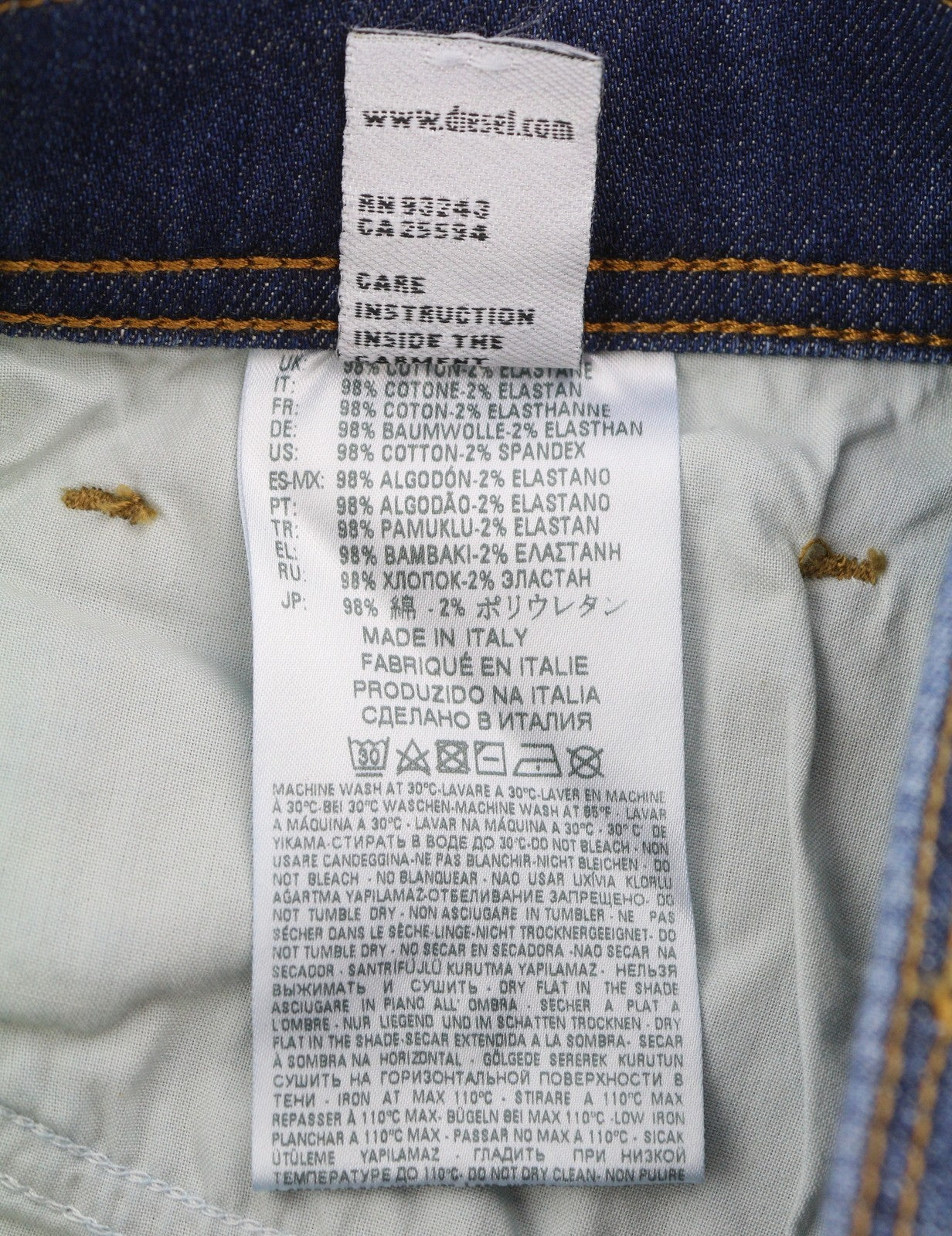 DIESEL Tepphar 084TX Men Jeans W28/L32 Blue Whiskers Faded Distress Skinny Fit