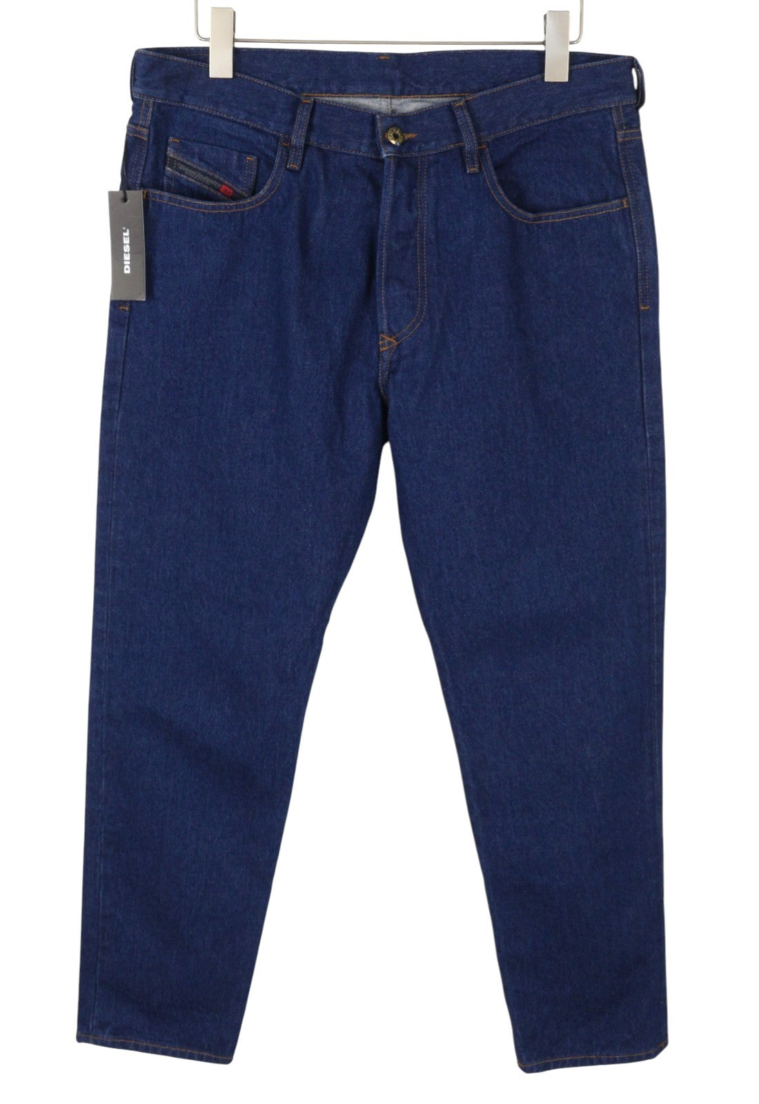 DIESEL Marhky 0706Q Men Jeans W34 Dark Blue Tapered Fit Button Fly Denim