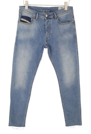 DIESEL Tepphar-R 084SV Men Jeans W31/L32 Blue Faded Slim Carrot Distress Stretch