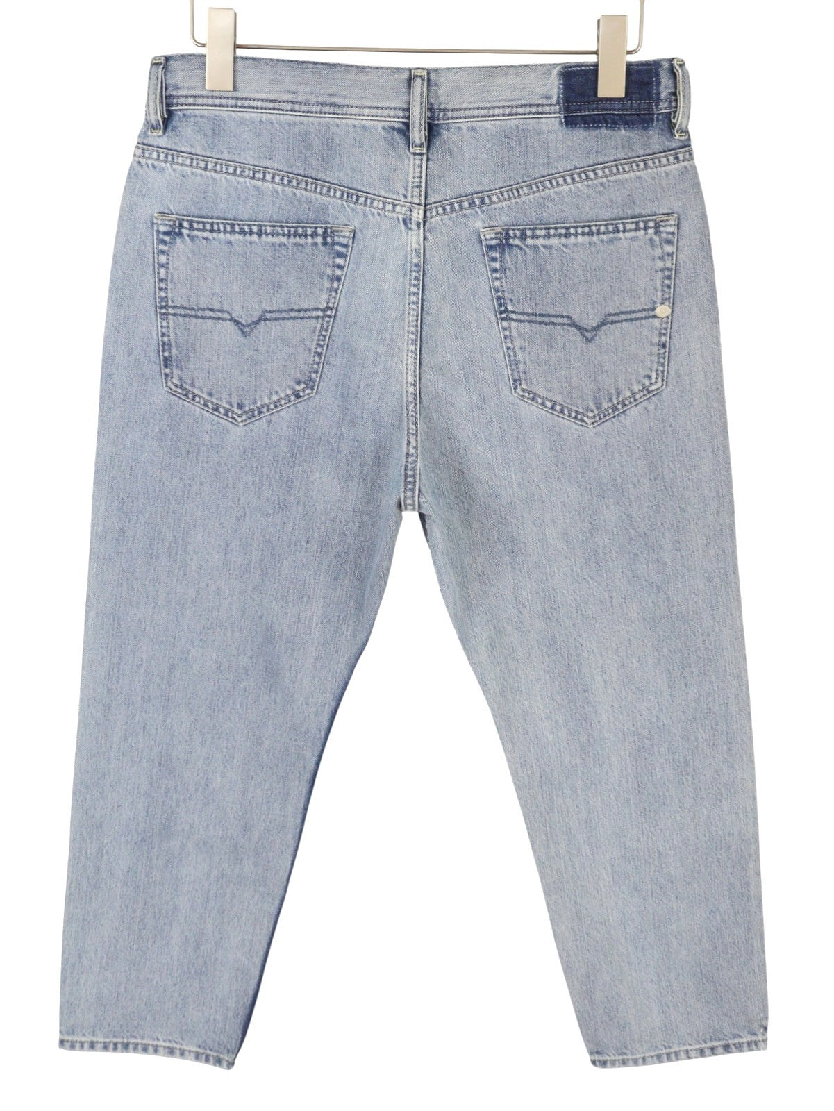 DIESEL Rhial 084FC Men Jeans W31/L32 Blue Faded Slim Carrot Fit Cropped Button