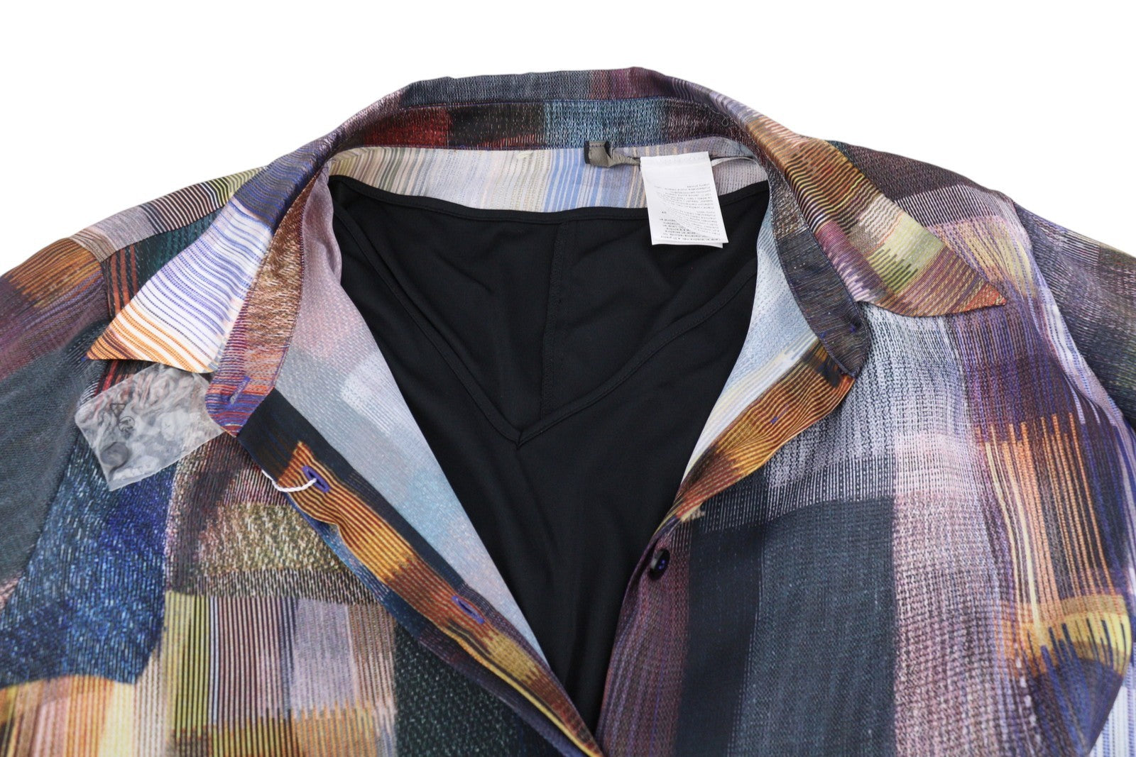 MARINA RINALDI Women Dress EU54 Colourful Patterned Button-Up Belted Midi