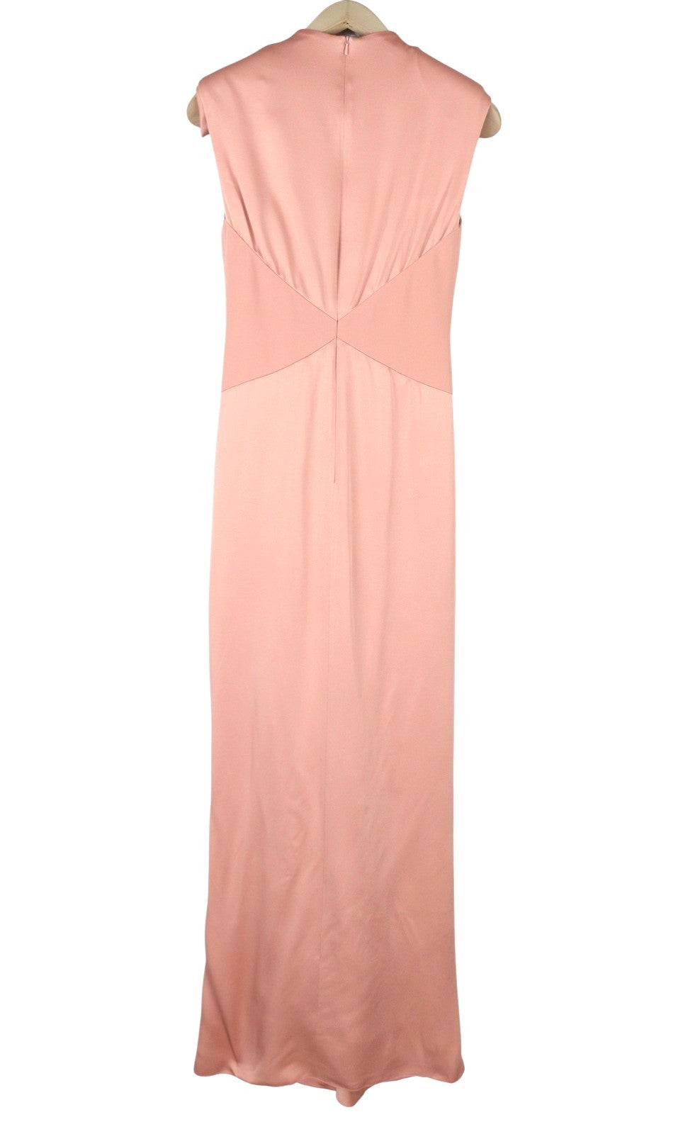 MAX MARA Pilard Women Dress EU38 Pink Center Front Slit V-Neck Sleeveless Maxi