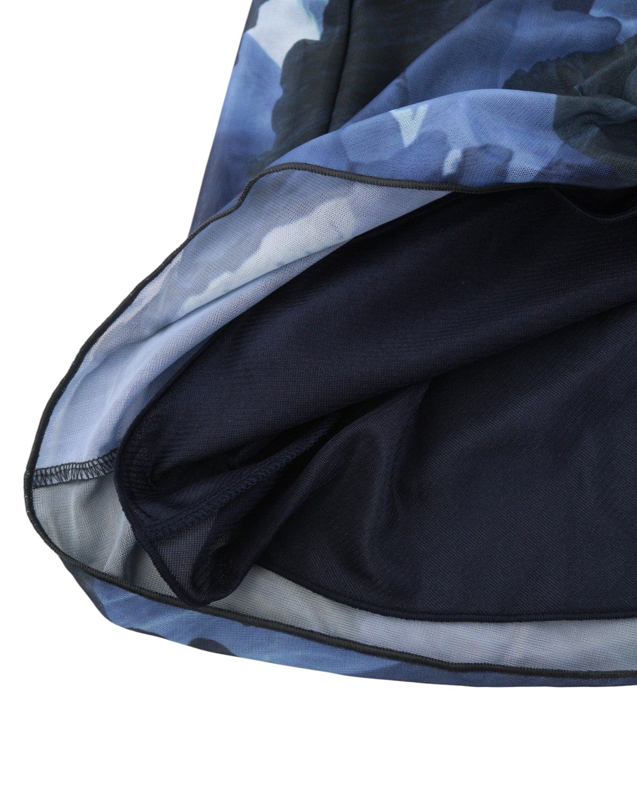 MAX&CO. Women Dress M Dark Blur Floral Print V-Neck Sleeveless Midi