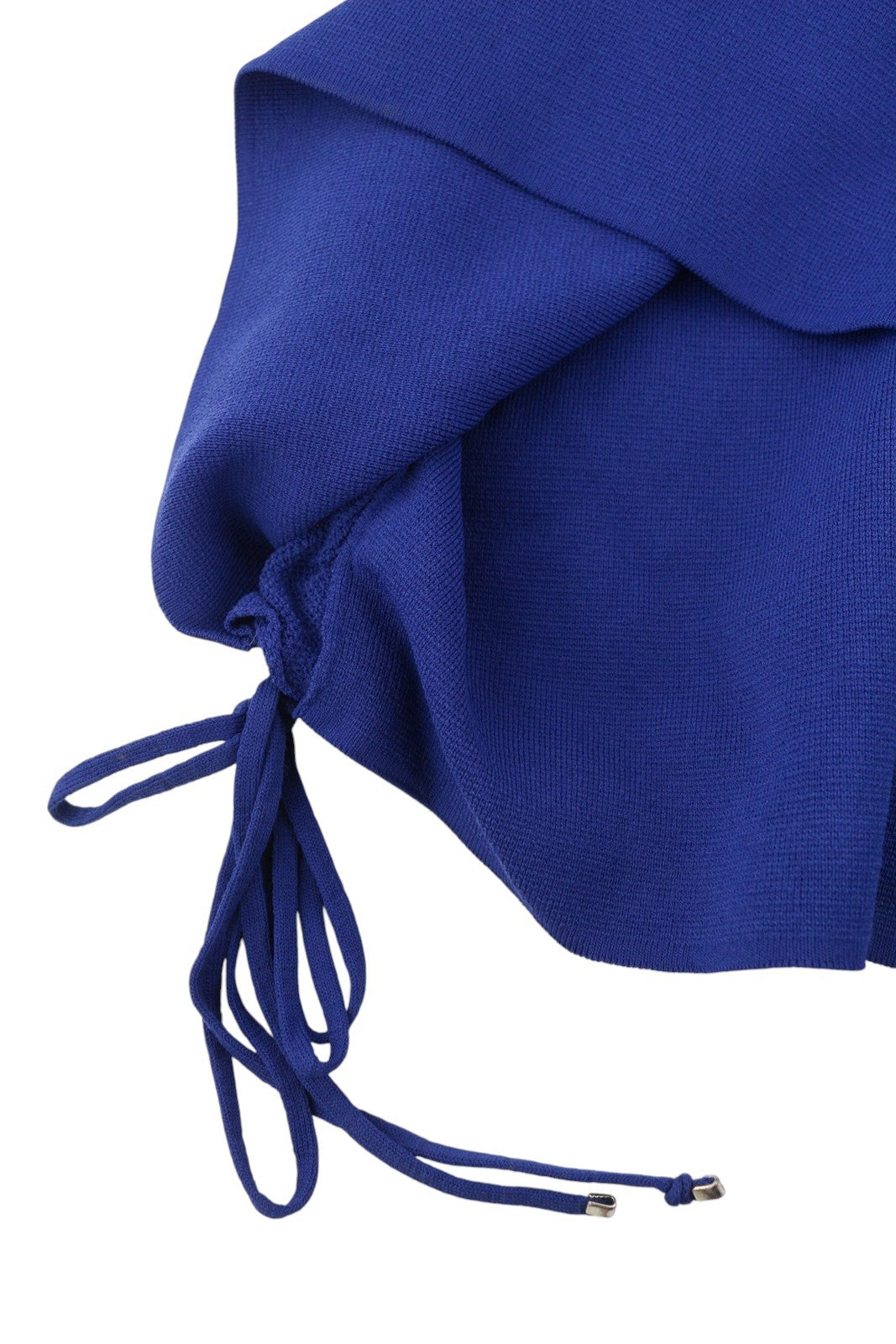 MARINA RINALDI Women Dress XL Blue Knitted Laces Sides Crew Neck Sleeveless