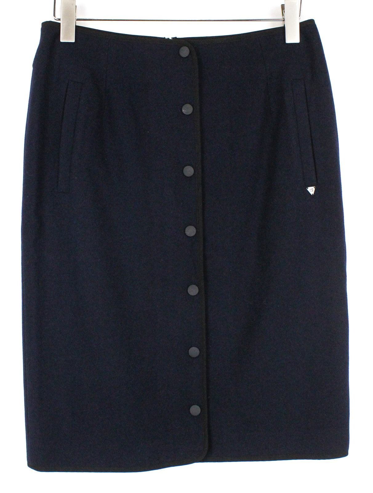 SCOTCH & SODA Women Skirt ~W31 Navy Pocketed Snaps Over The Knee Zipped Formal