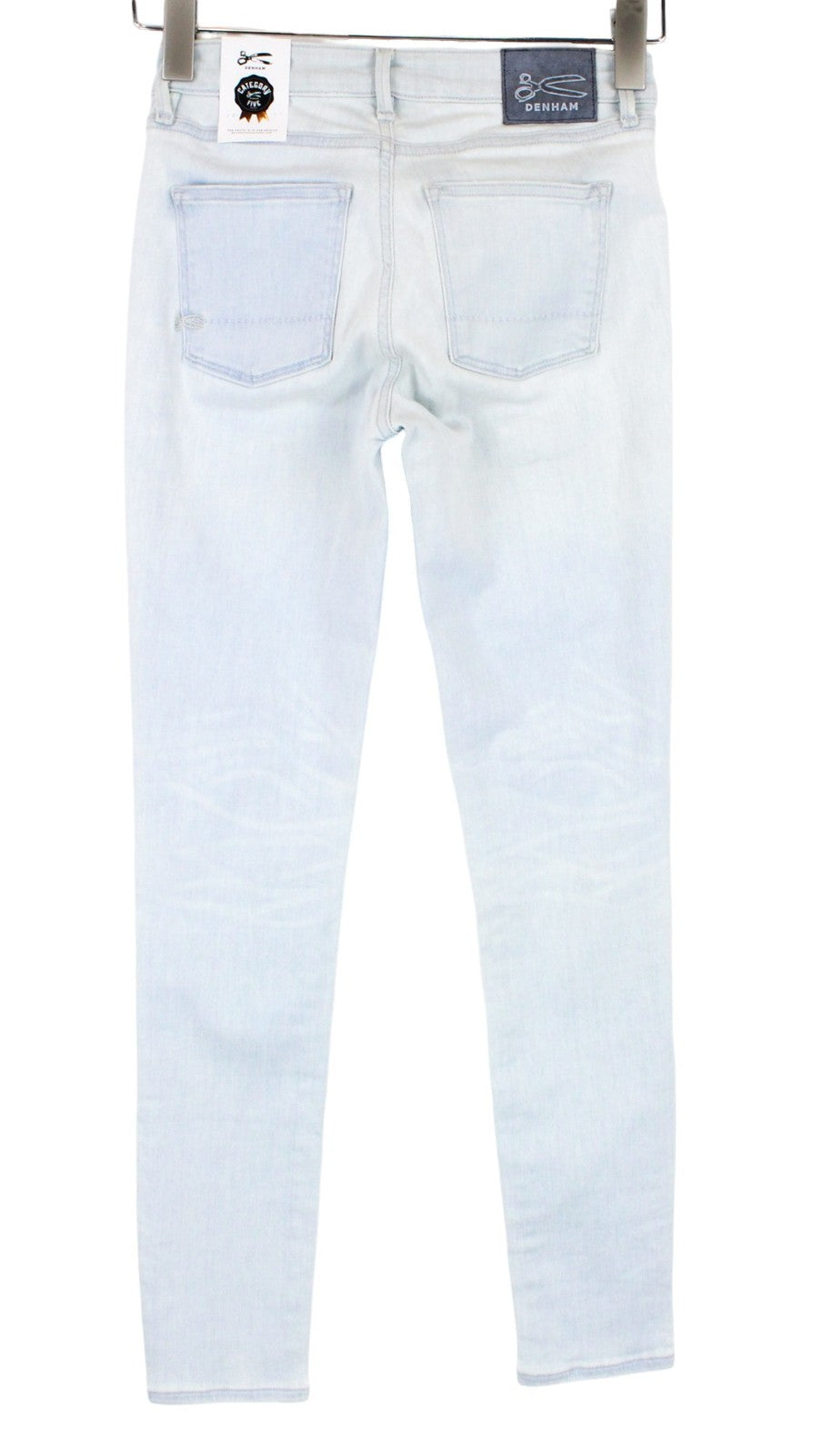 DENHAM Spray Women Jeans W24/L28 Blue Cotton Stretch Super Tight Distressed