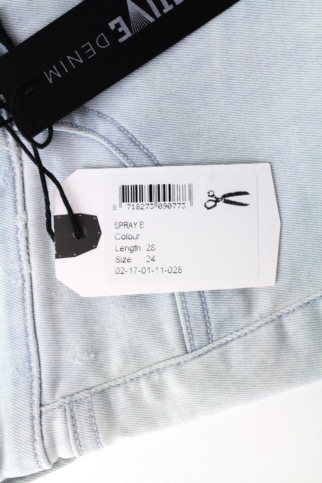 DENHAM Spray Women Jeans W24/L28 Blue Cotton Stretch Super Tight Distressed