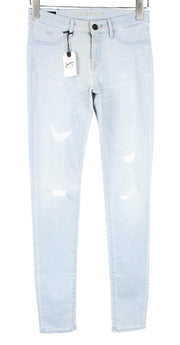 DENHAM Spray Women Jeans W26/L32 Light Blue Cotton Stretch Super Tight Ripped
