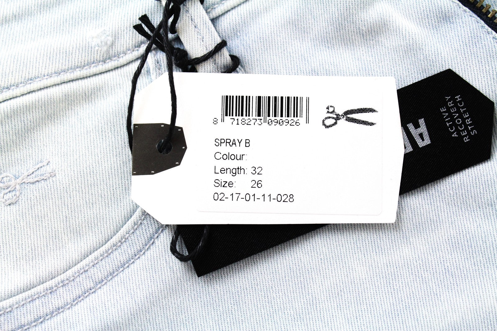 DENHAM Spray Women Jeans W26/L32 Light Blue Cotton Stretch Super Tight Ripped