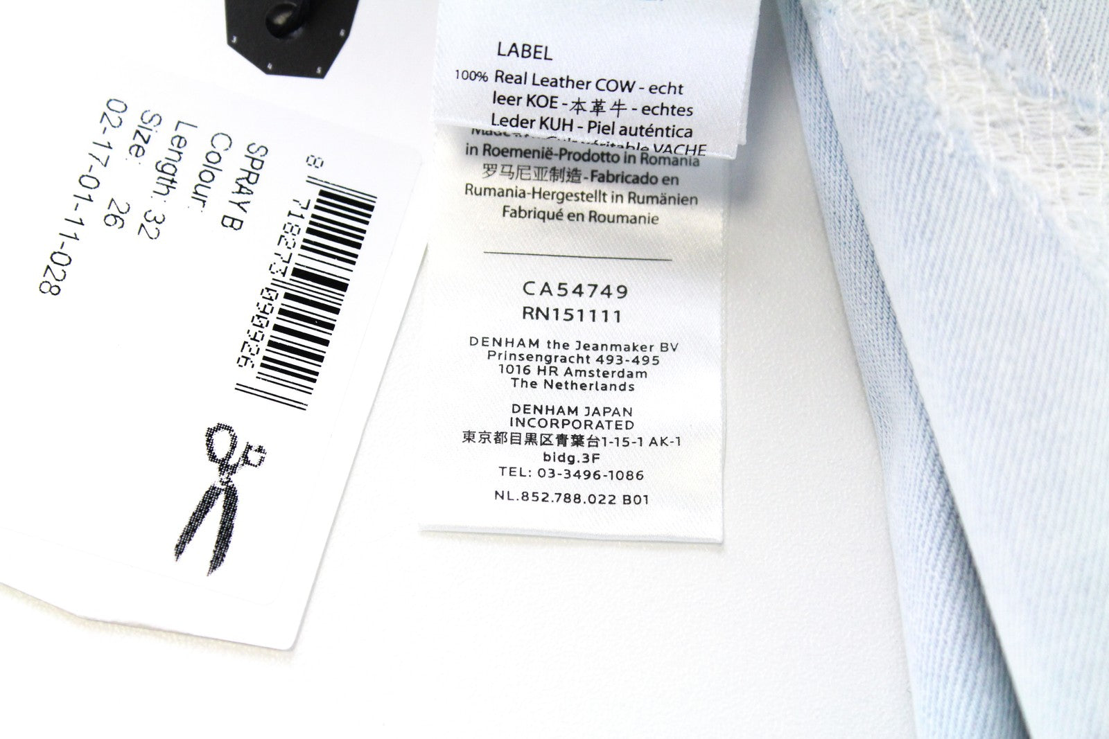 DENHAM Spray Women Jeans W26/L32 Light Blue Cotton Stretch Super Tight Ripped