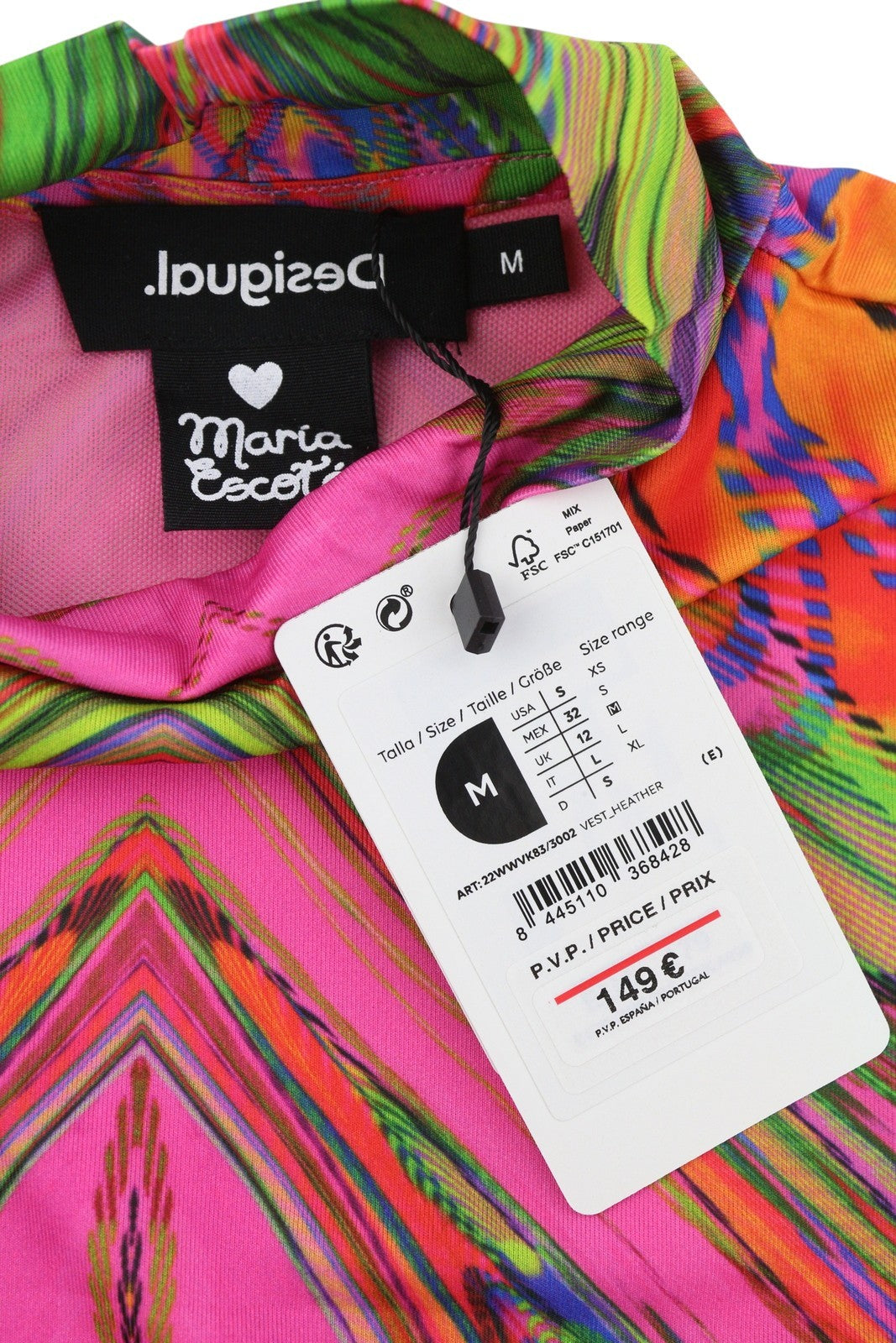 DESIGUAL Heather Women Dress M Multicolored Digital Print Long Sleeve Midi