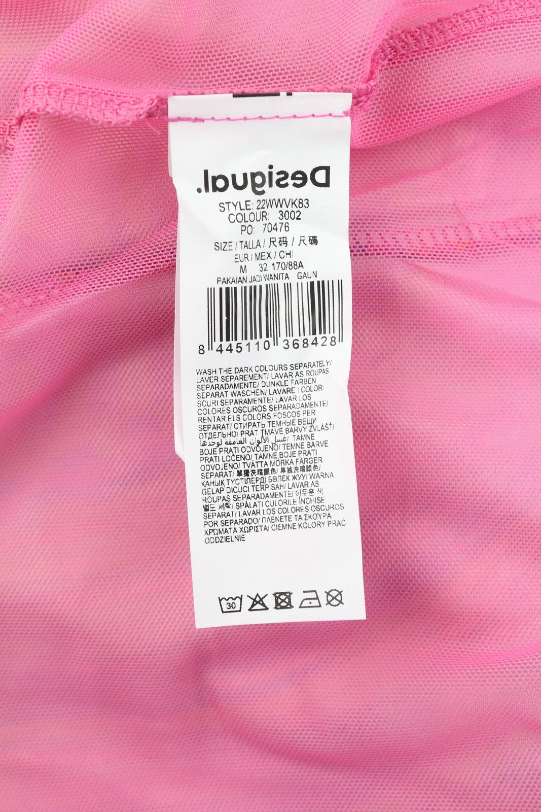 DESIGUAL Heather Women Dress M Multicolored Digital Print Long Sleeve Midi