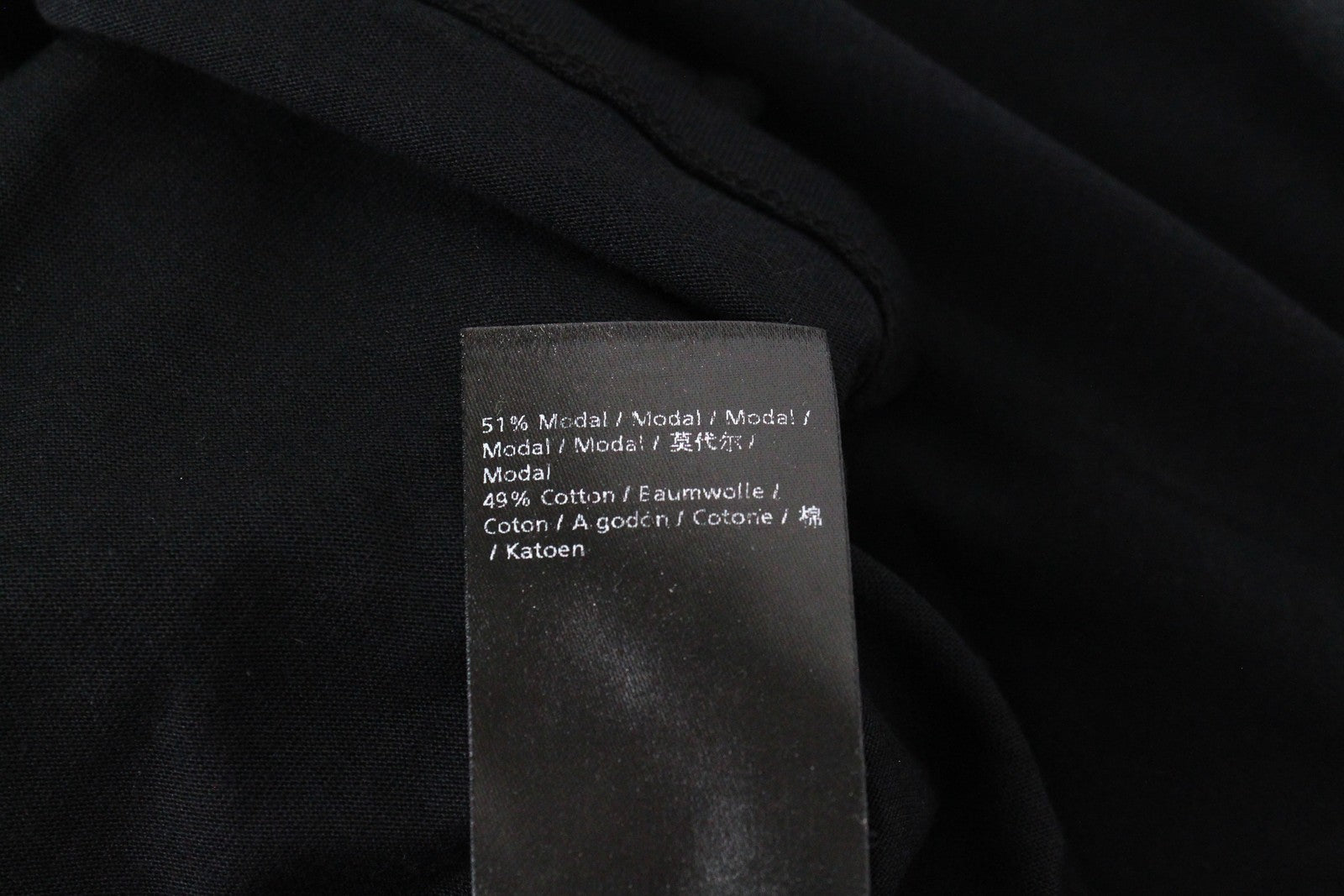 DENHAM Baldwin Women T-Shirt S Black Cotton Blend Long Sleeve Henley Casual