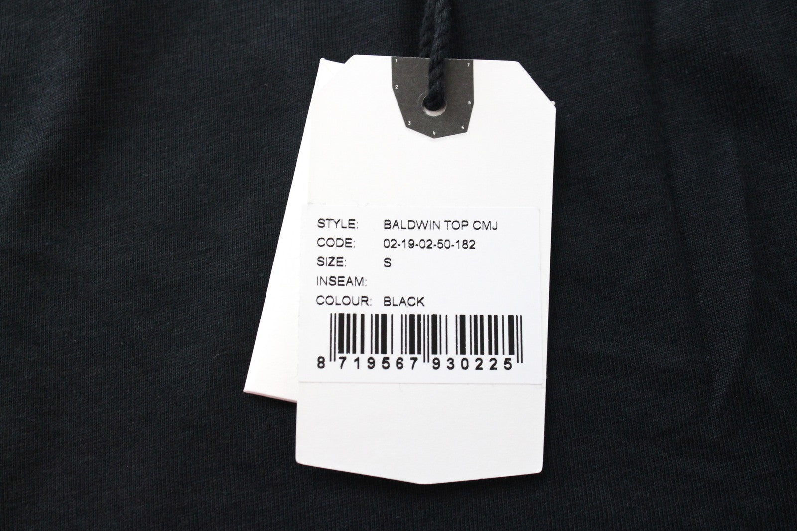 DENHAM Baldwin Women T-Shirt S Black Cotton Blend Long Sleeve Henley Casual