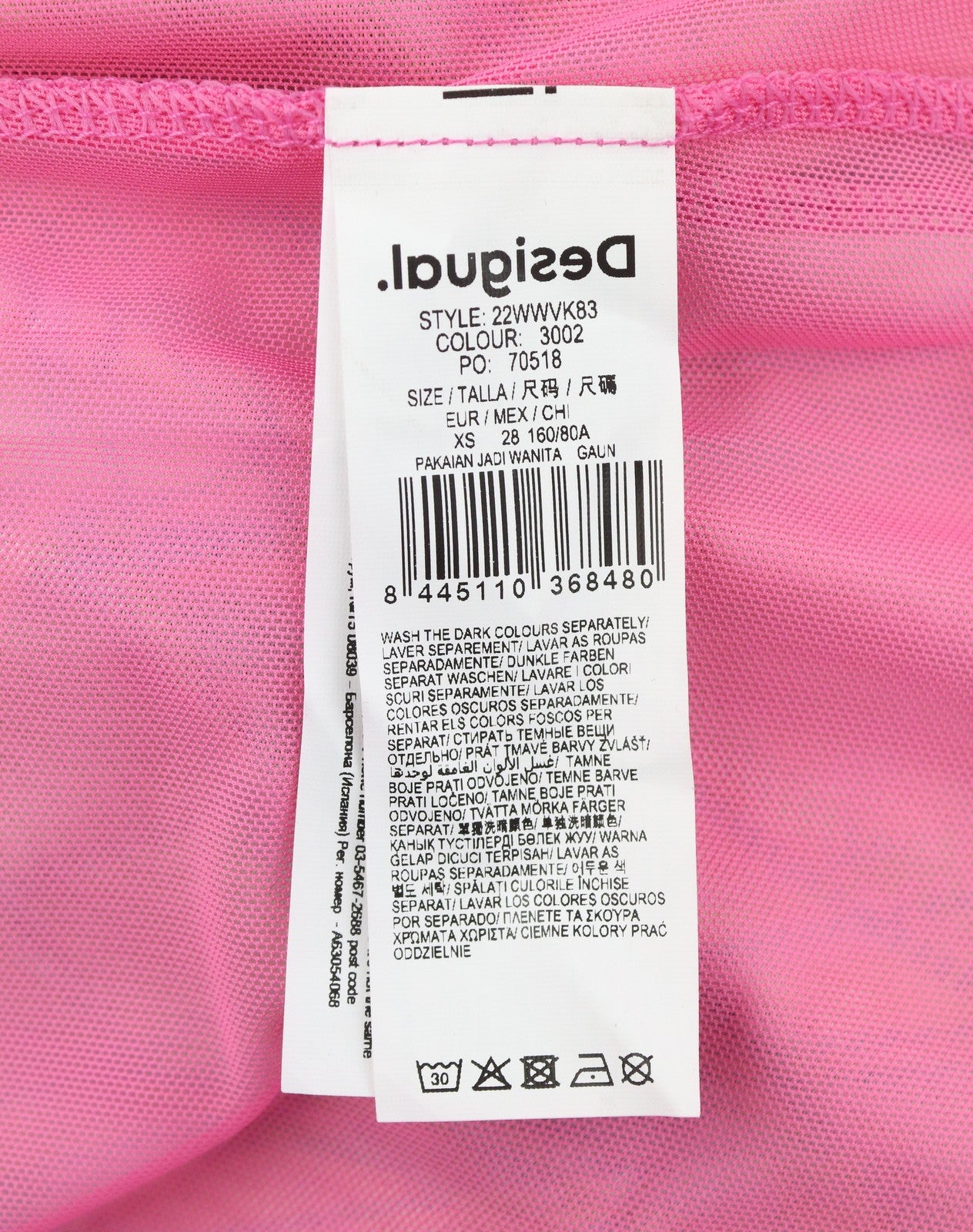 DESIGUAL Heather Women Dress XS Multicolored Digital Print Long Sleeve Midi