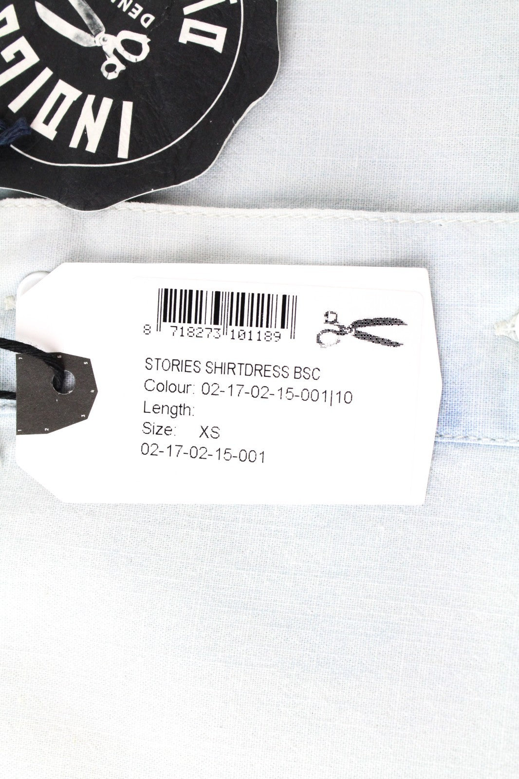 DENHAM Stories Women Dress XS Blue Pure Cotton Shirtdress Long Sleeved Washed