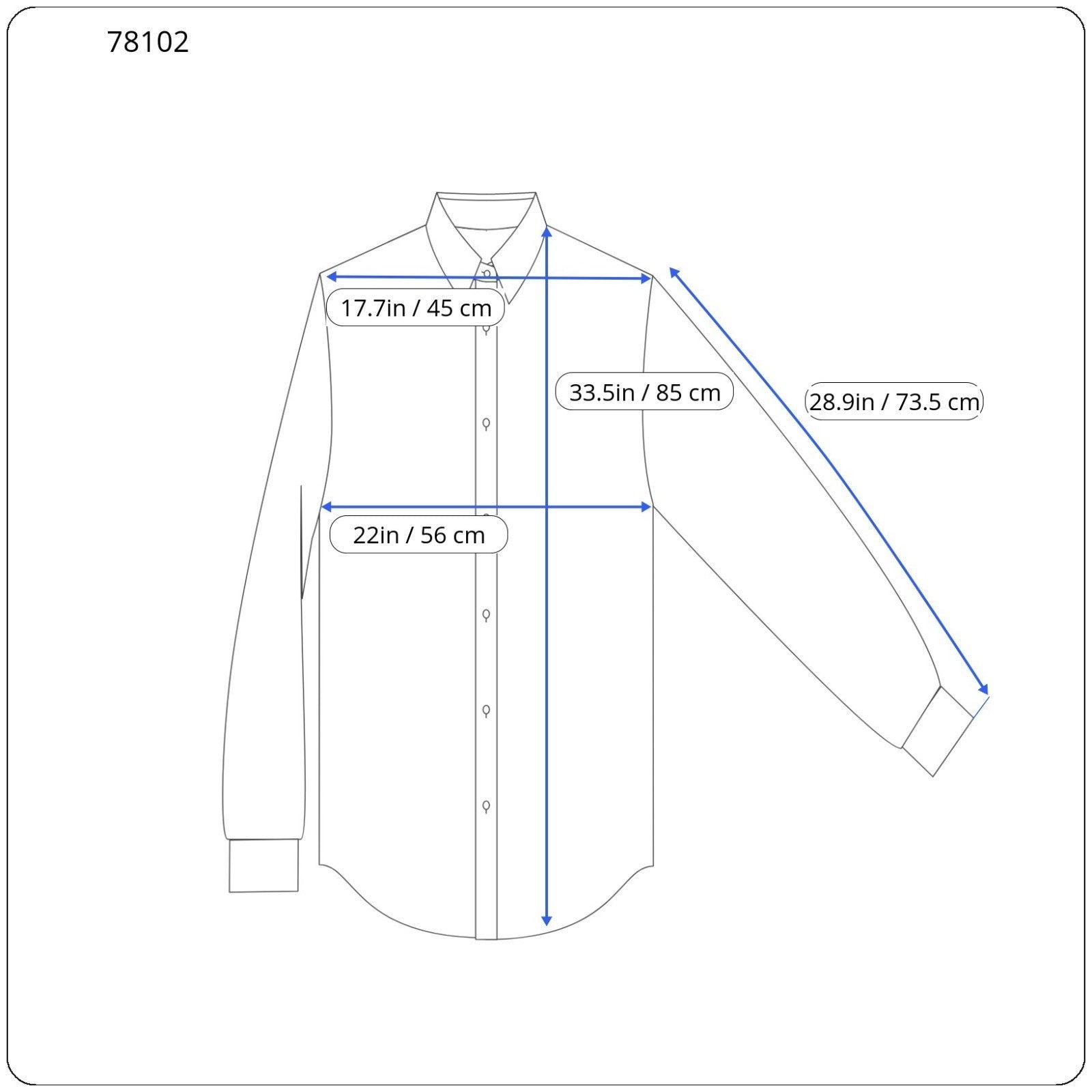 SUITSUPPLY Men's Formal Shirt 41L/16L Extra Slim Blue Cotton Stripe Twill