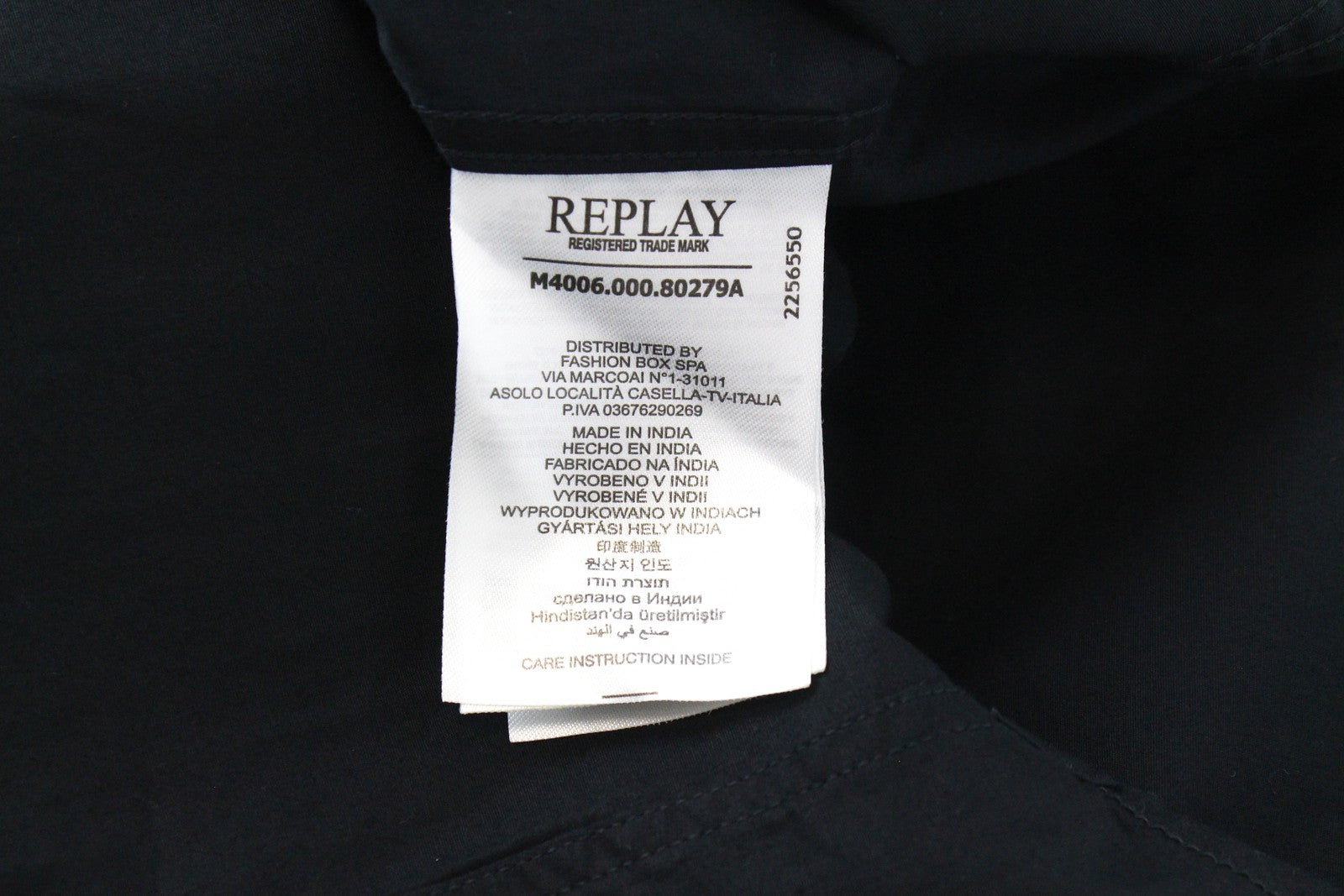REPLAY Men Shirt S Black Slim Fit Cotton Stretch Long Sleeved Collared Button-Up