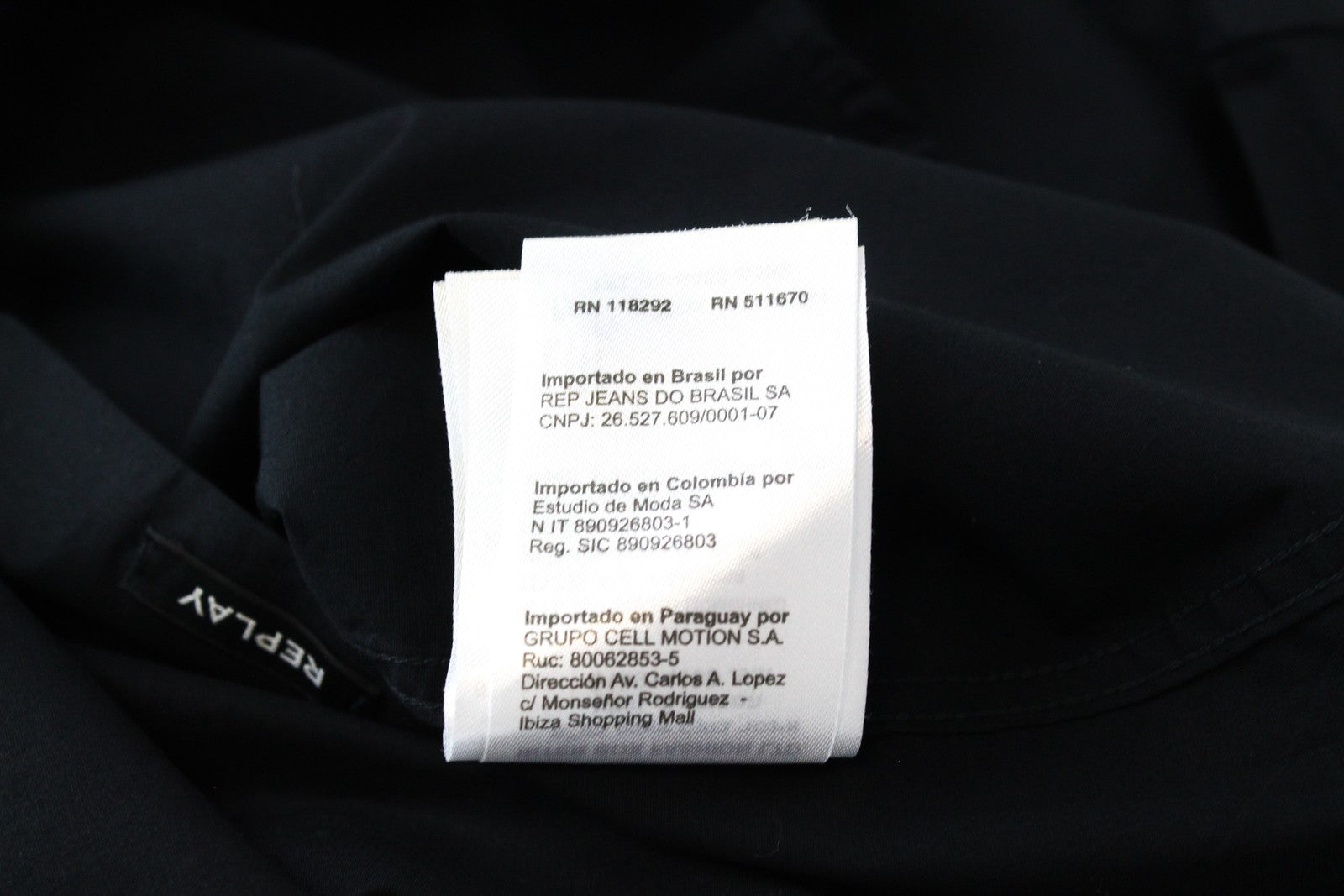 REPLAY Men Shirt S Black Slim Fit Cotton Stretch Long Sleeved Button-Up