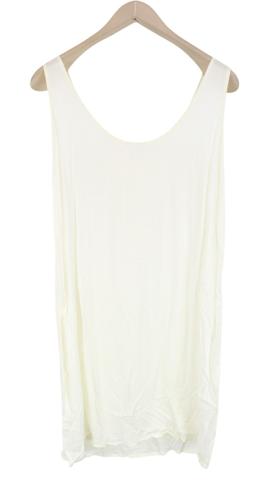 DENHAM Women Dress L White Patterned Layered 2in1 Summer Lightweight Belted