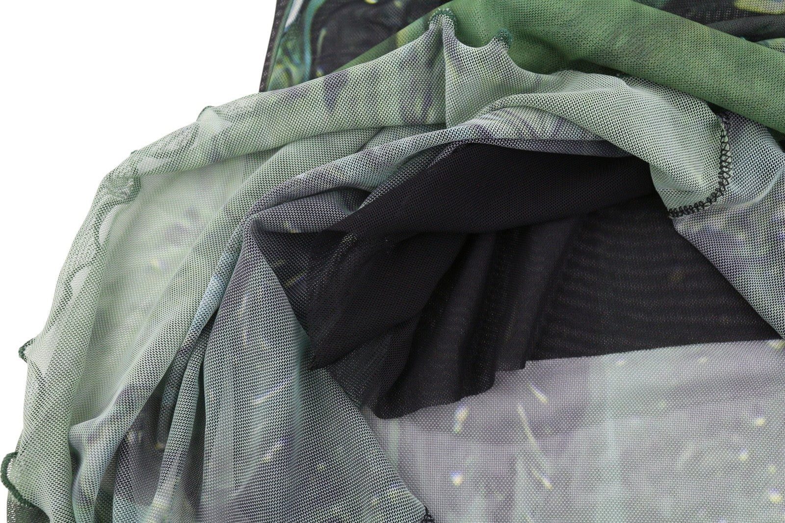 DESIGUAL Skyline Women Dress XL Colourful Wide Cut-Out Back Tulle Midi