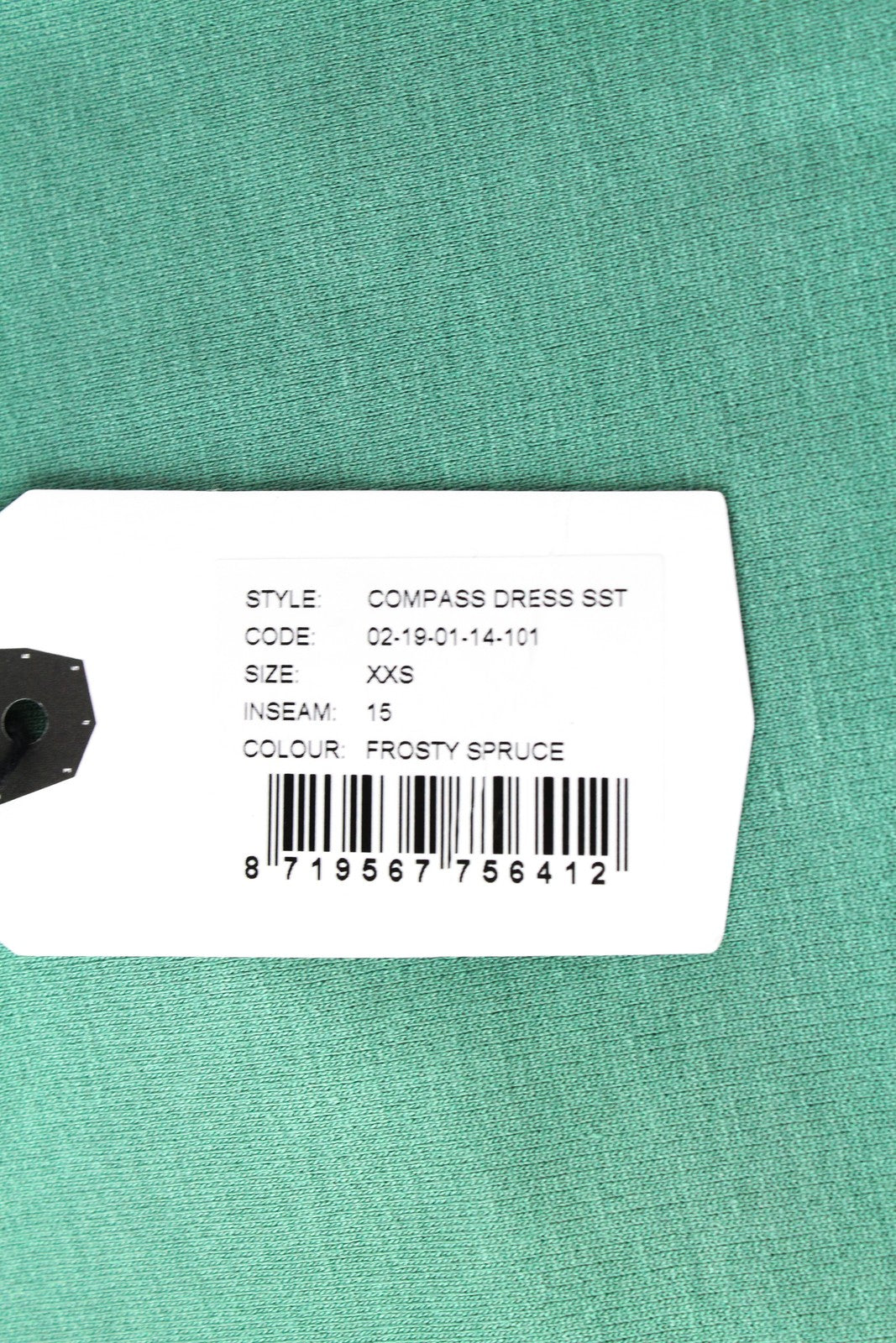 DENHAM Compass Women Dress 2XS Green Stretch Short Sleeved Round Neck Summer