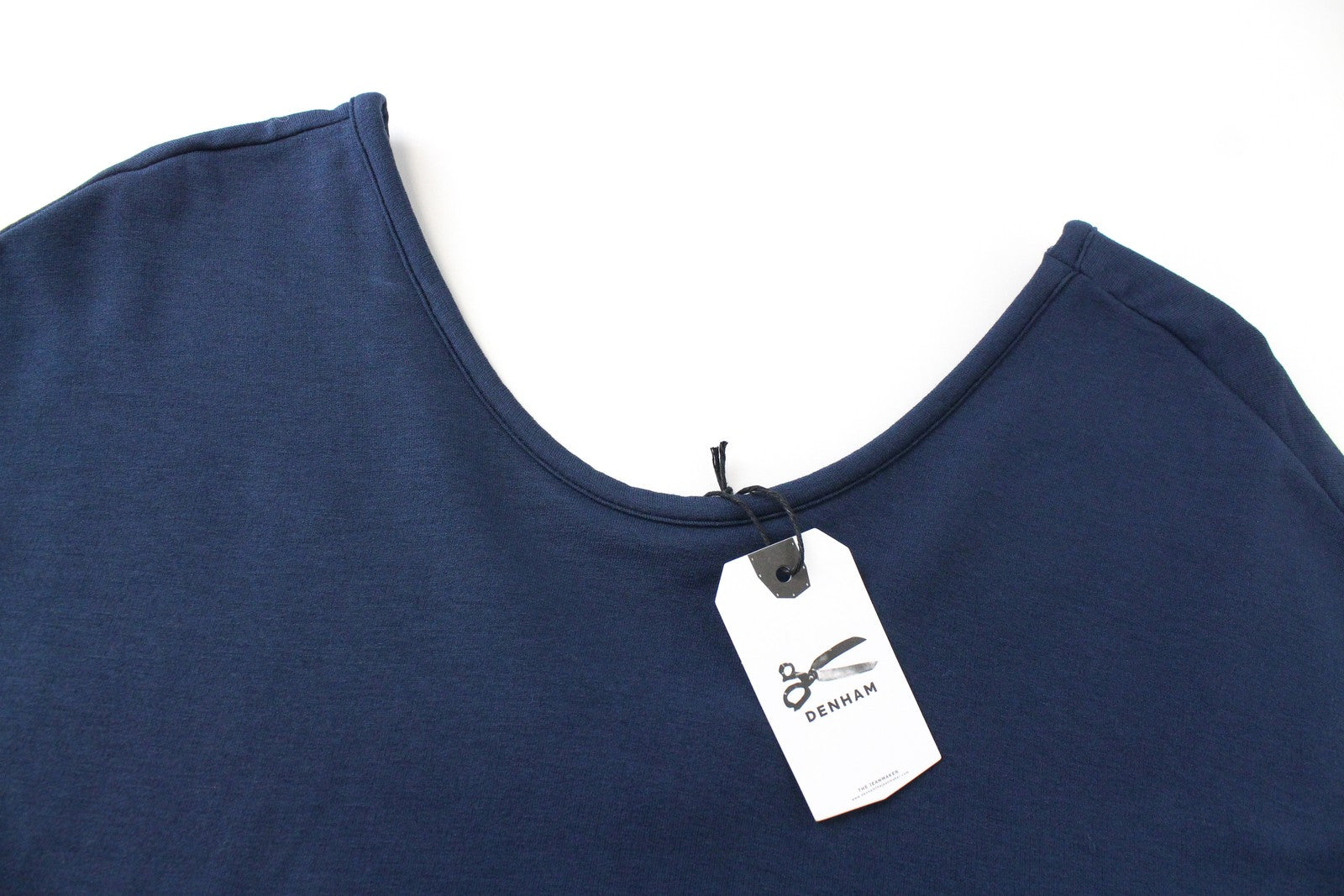 DENHAM Compass Women Dress XS Navy Stretch Short Sleeved Round Neck Summer Mini