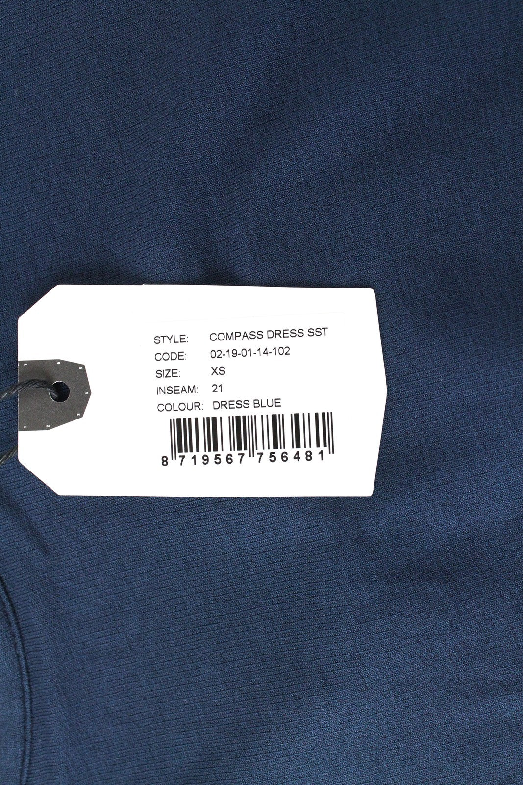 DENHAM Compass Women Dress XS Navy Stretch Short Sleeved Round Neck Summer Mini