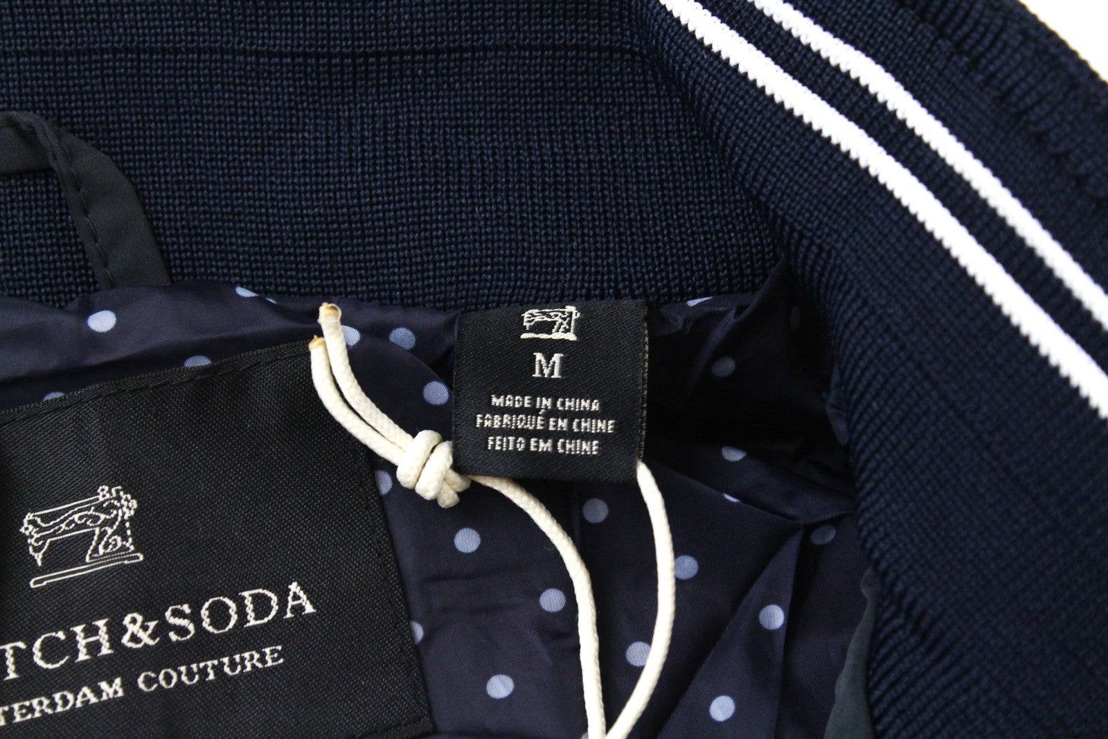 SCOTCH & SODA Ams Couture Men Jacket M Navy Casual Long Sleeve Zipped Lined