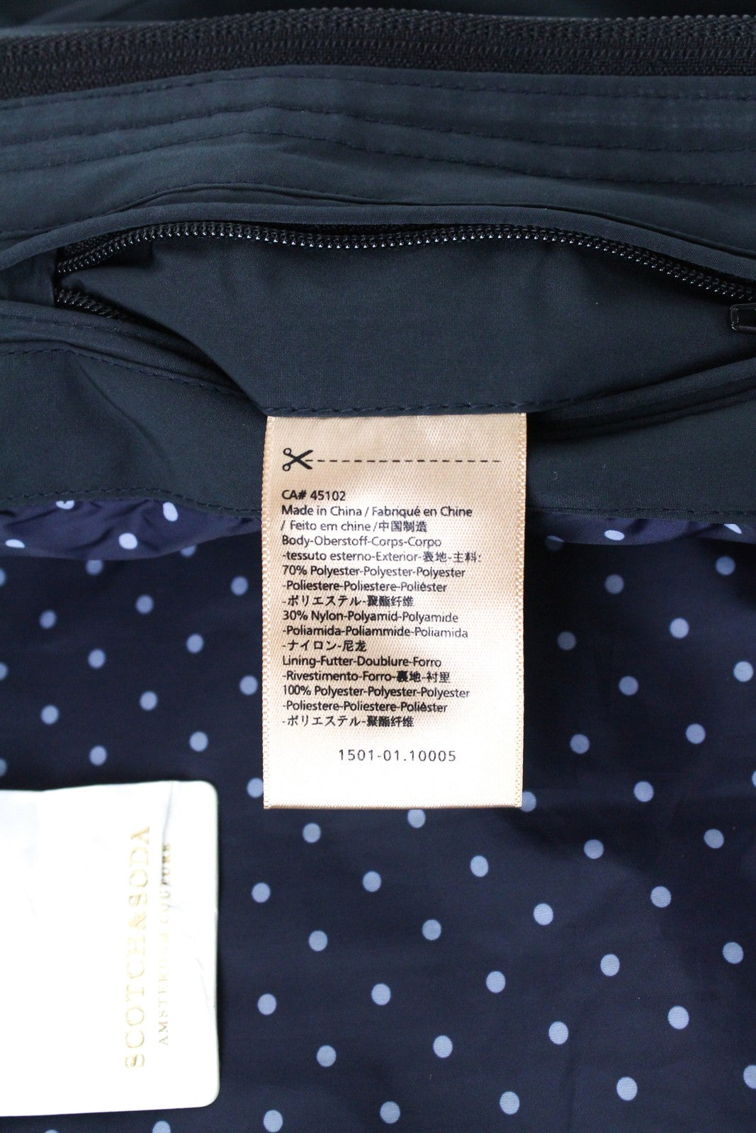 SCOTCH & SODA Ams Couture Men Jacket M Navy Casual Long Sleeve Zipped Lined