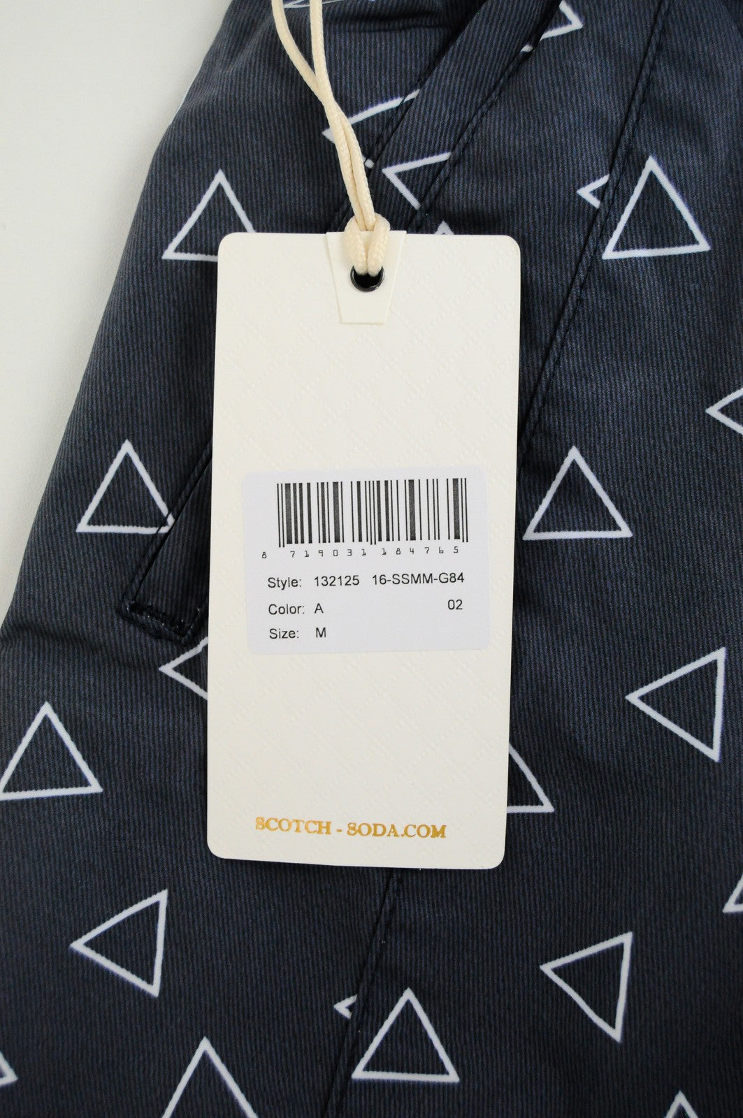 SCOTCH & SODA Ams Couture Men Swimwear M Greyish Blue Triangle Patterned Trunks