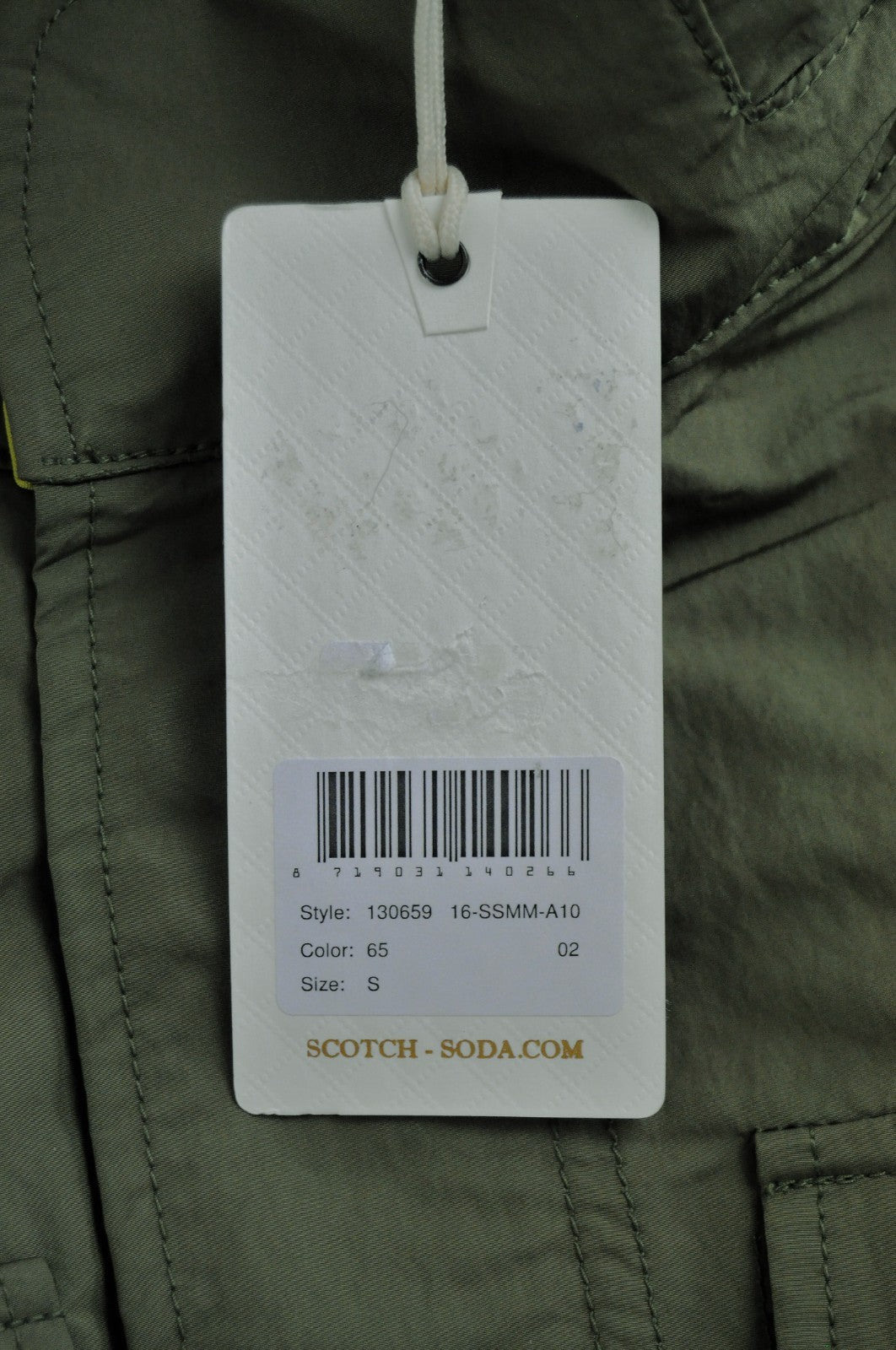 SCOTCH & SODA Ams Couture Men Jacket S Green Multi Pocket Long Sleeved Hooded