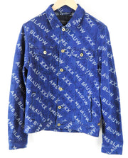 SCOTCH & SODA Ams Blauw Men Jacket ~L Blue Long Sleeved Logo Patterned Denim