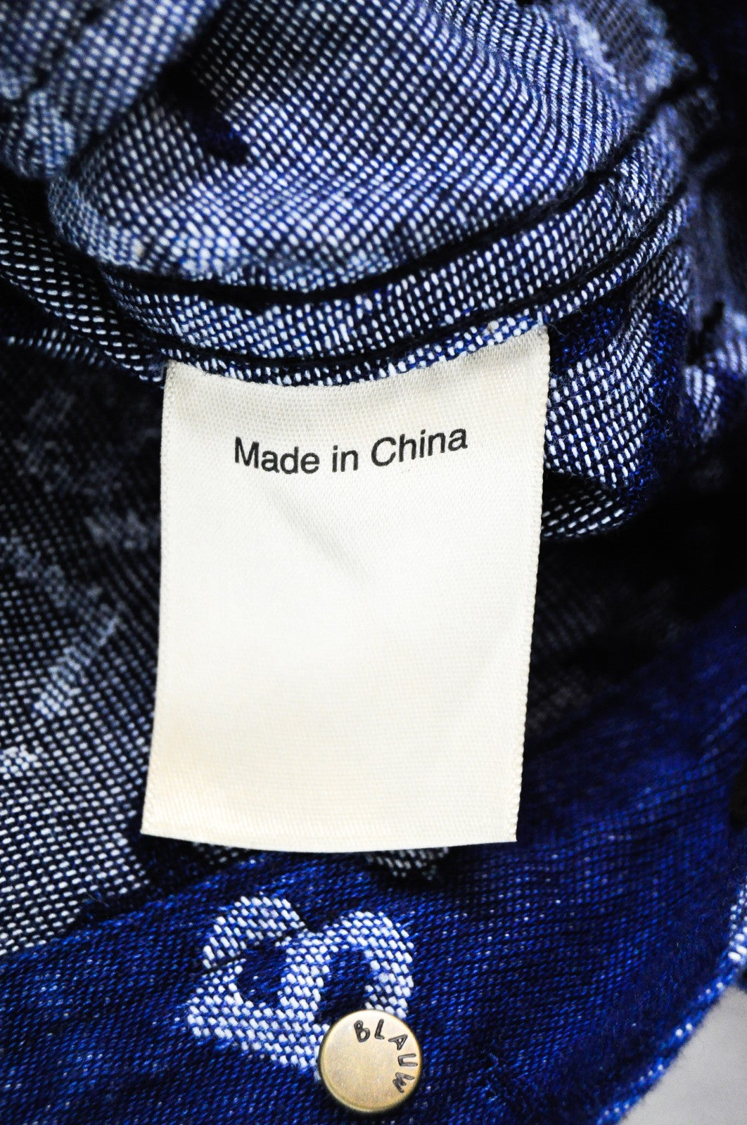 SCOTCH & SODA Ams Blauw Men Jacket ~L Blue Long Sleeved Logo Patterned Denim