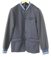 SCOTCH & SODA Ams Couture Men Jacket M Navy Cotton Blend Snaps Single-Breasted*